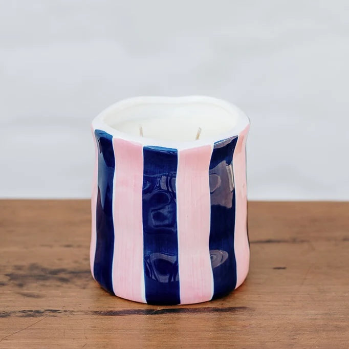 Noss & Co Stripe Candle Large Caramel Vanilla