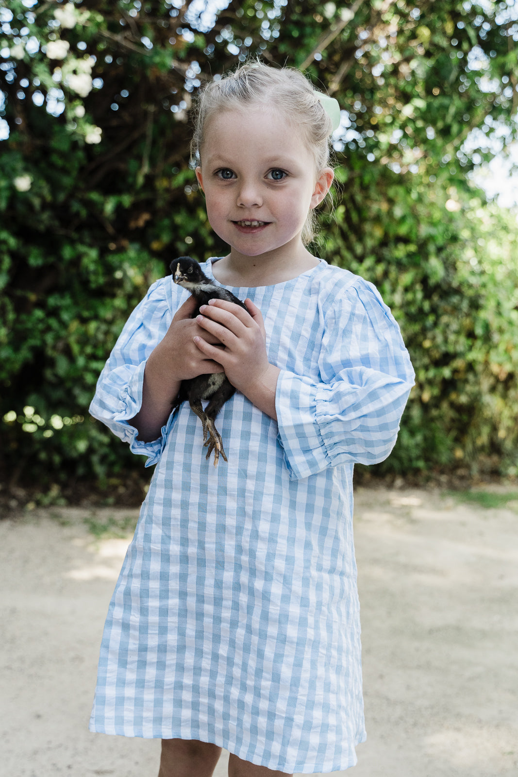 Grace & May Mini Blue Gingham A-line Dress
