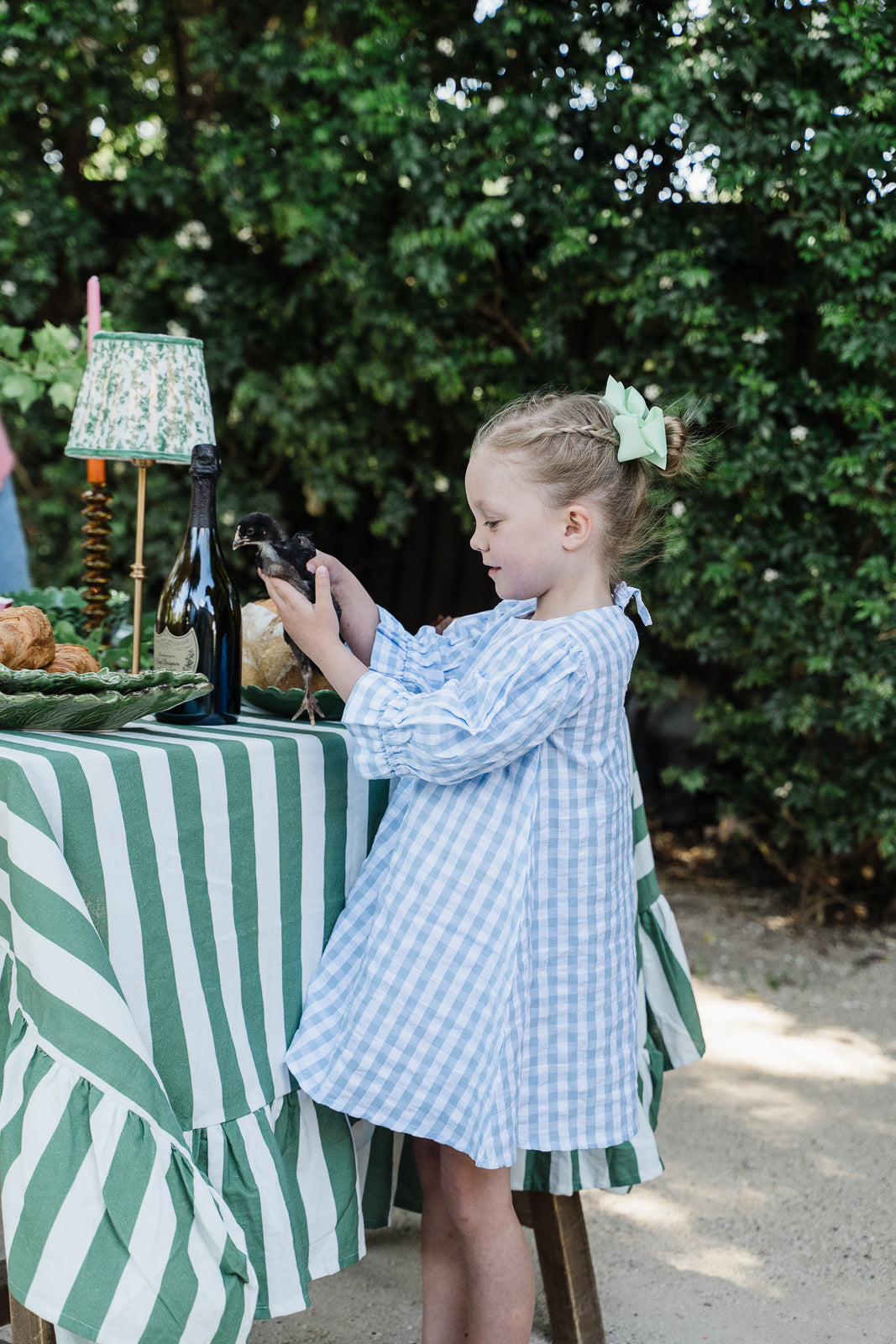 Grace & May Mini Blue Gingham A-line Dress