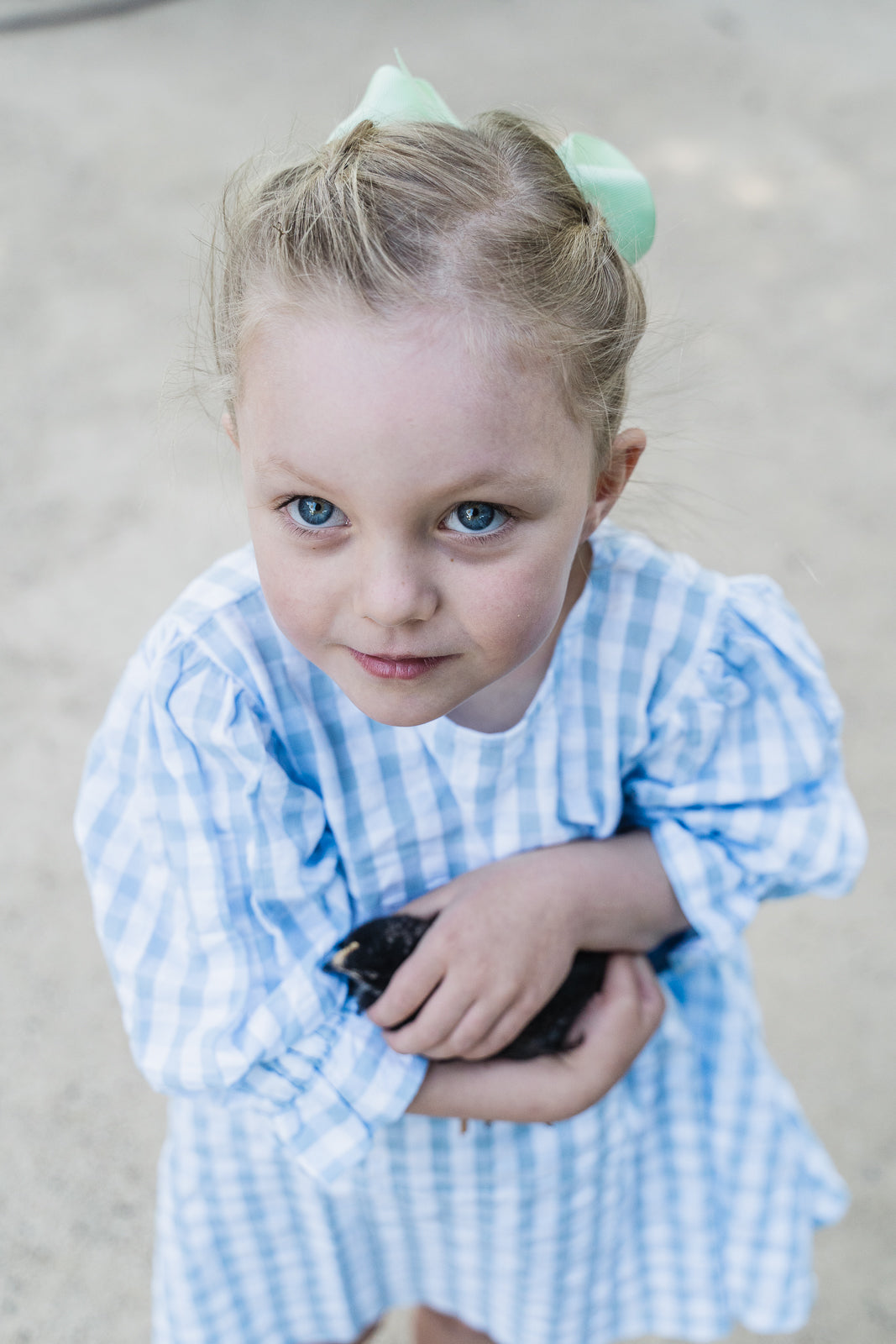 Grace & May Mini Blue Gingham A-line Dress