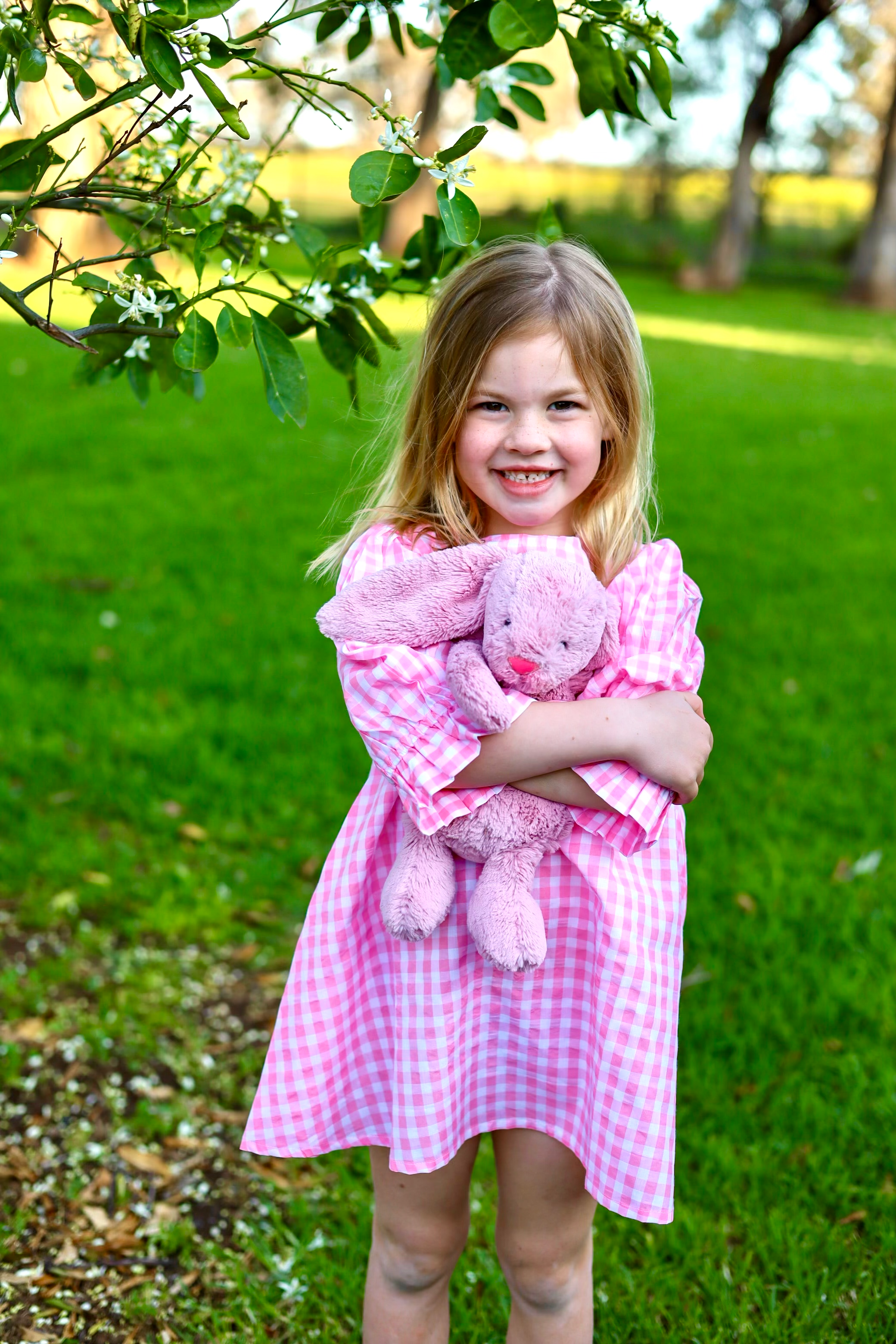 Grace & May Mini Pink Gingham A-line Dress