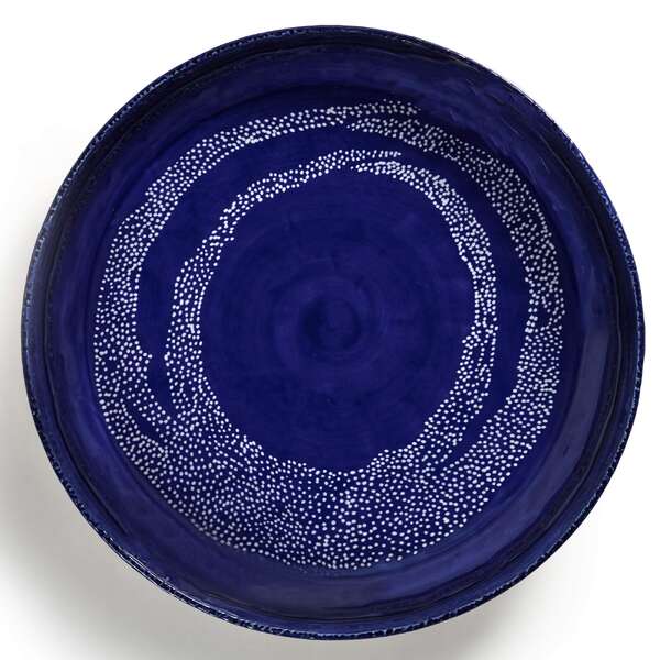 Ottolenghi Serving Bowl M Blue W White Dots Feast 1