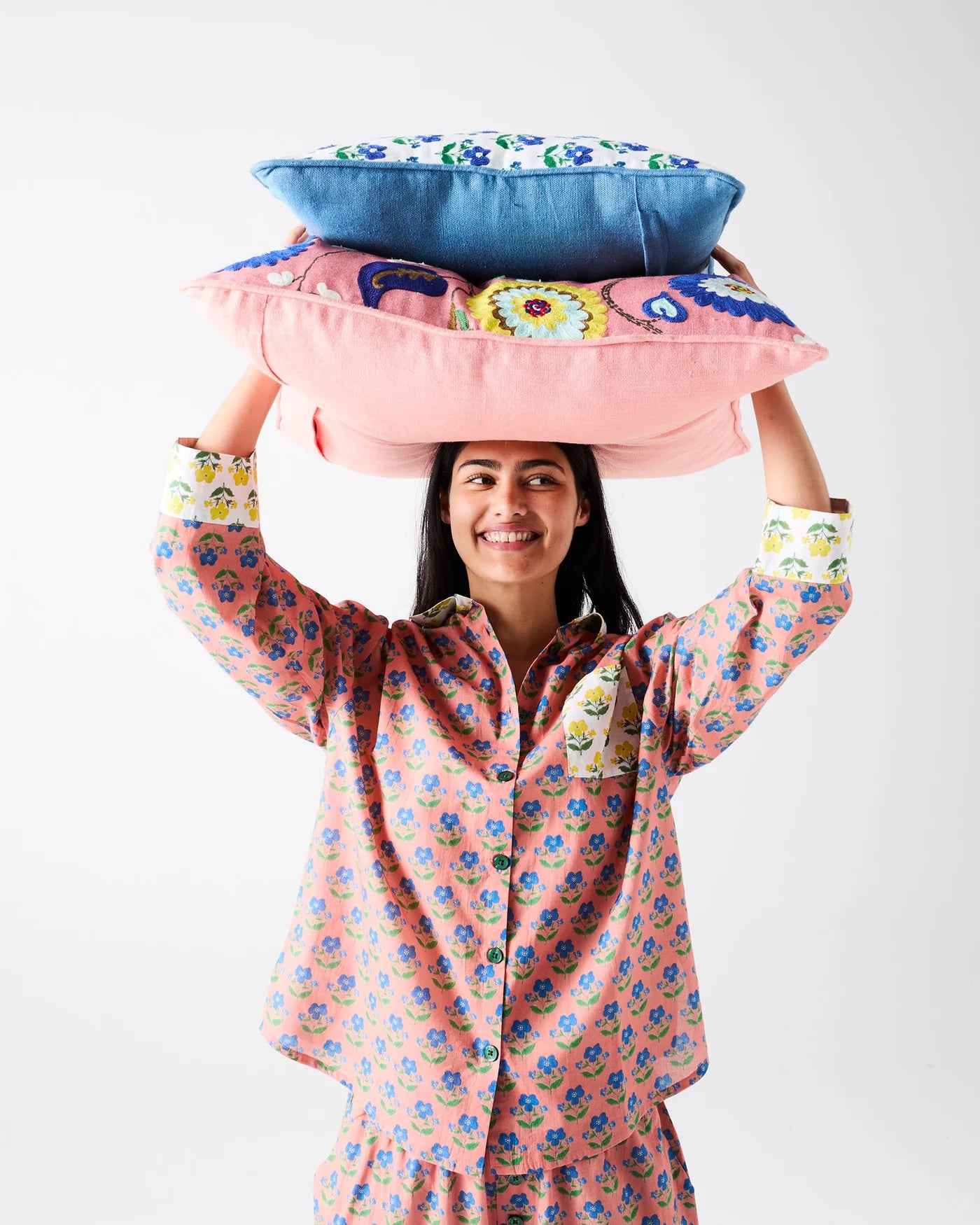 Kip & Co x Anna Spiro Indian Summer Rose Adult Organic Cotton Long Sleeve Pyjama Set