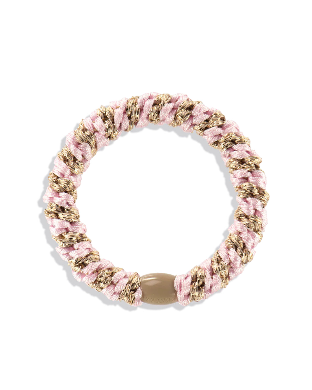 KKNEKKI Original Hair Tie Light Pink Beige Glitter Stripe