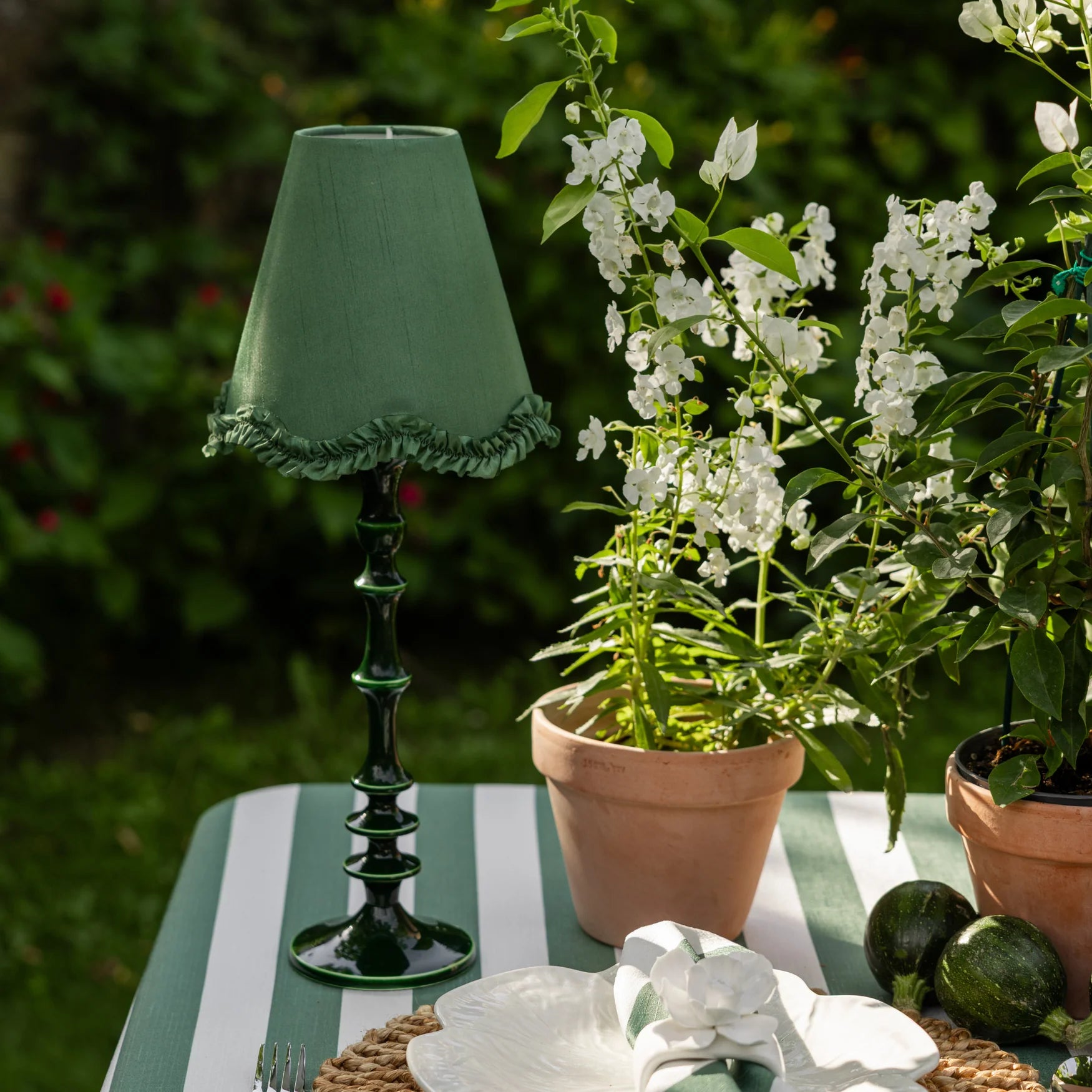 Olive Scallop Ruffle Lamp Shade
