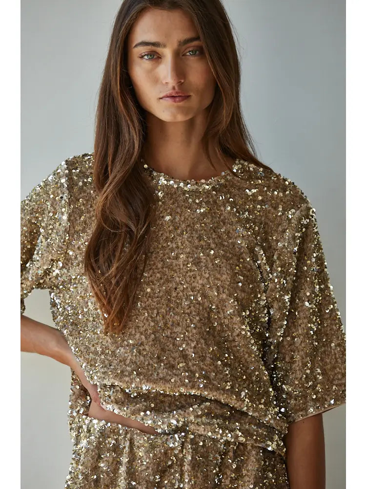 Sequin Top Gold