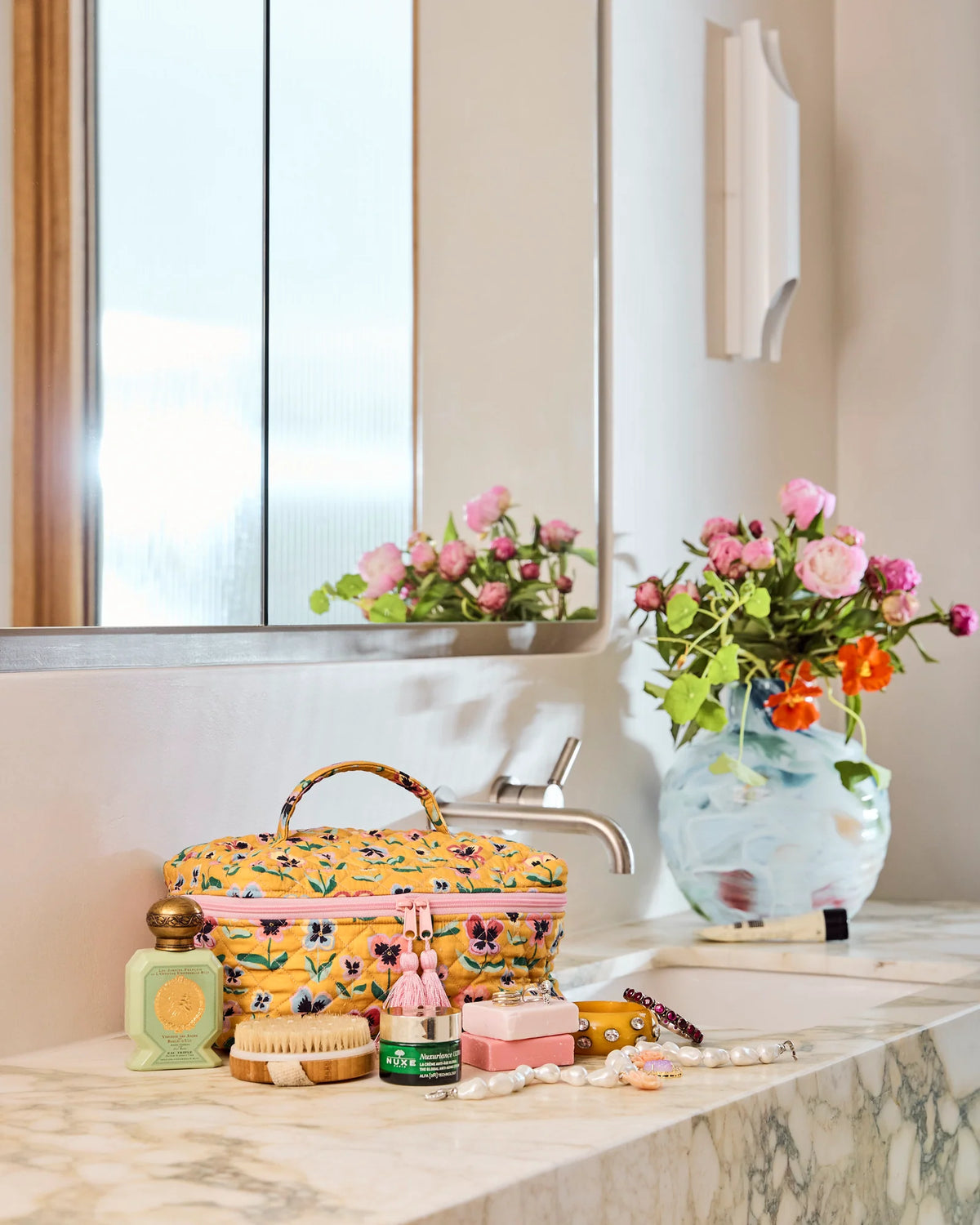 Kip & Co Pansy Quilted Cotton Toiletry Case