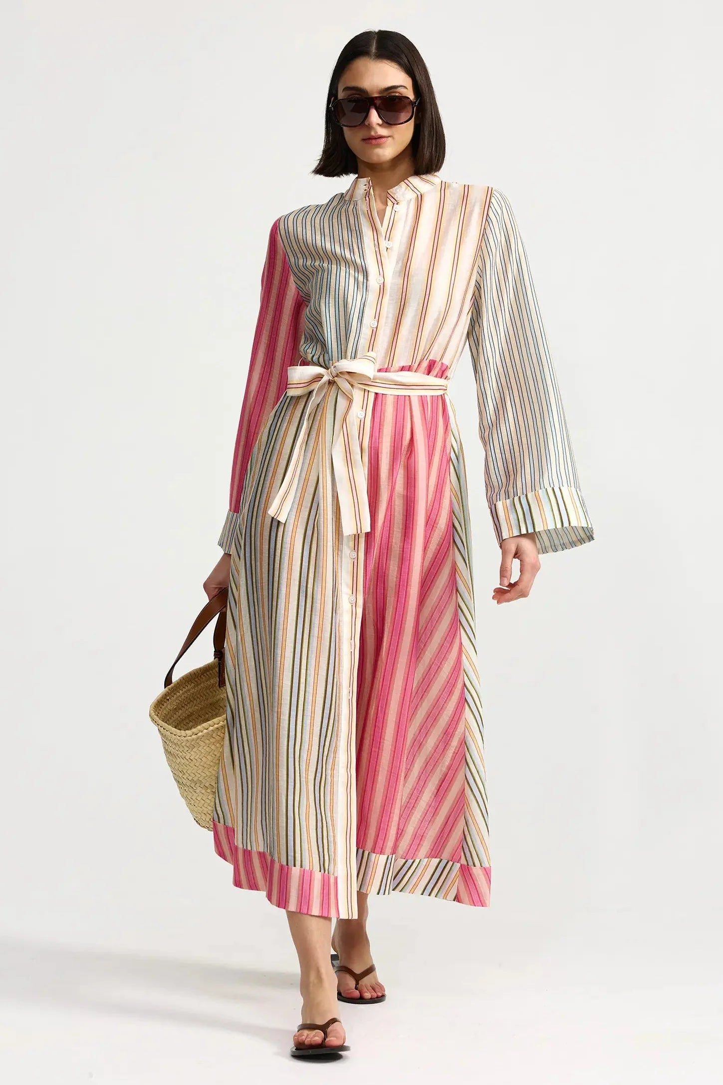 Aston Studio Neottia Dress in Peony Multi Stripe