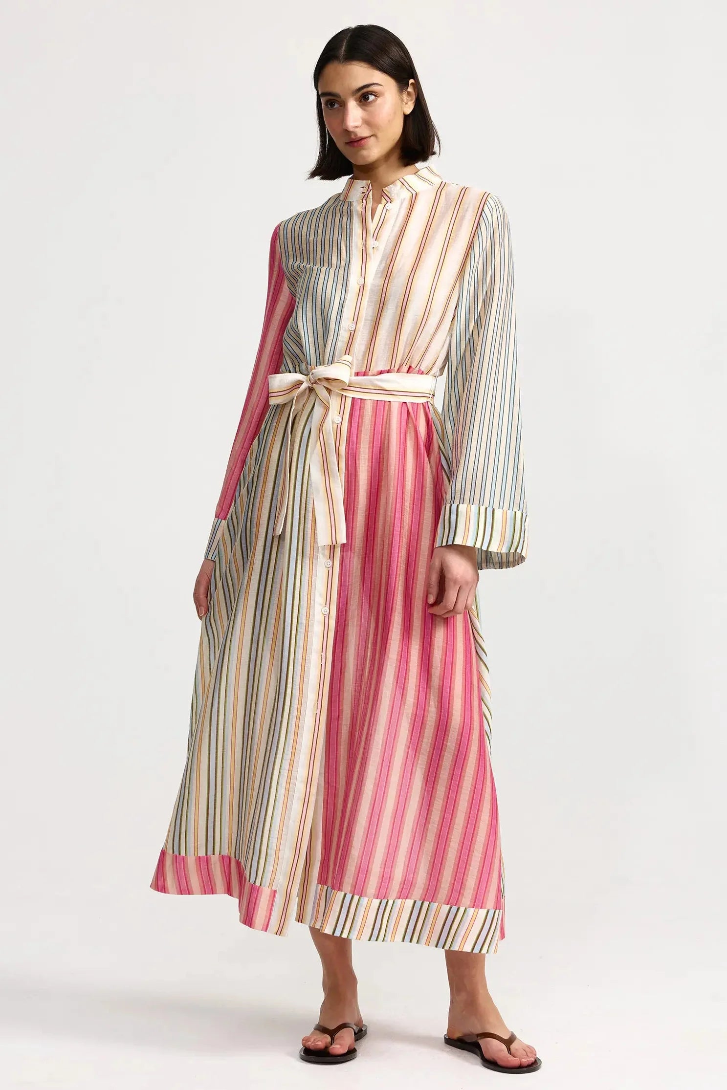 Aston Studio Neottia Dress in Peony Multi Stripe