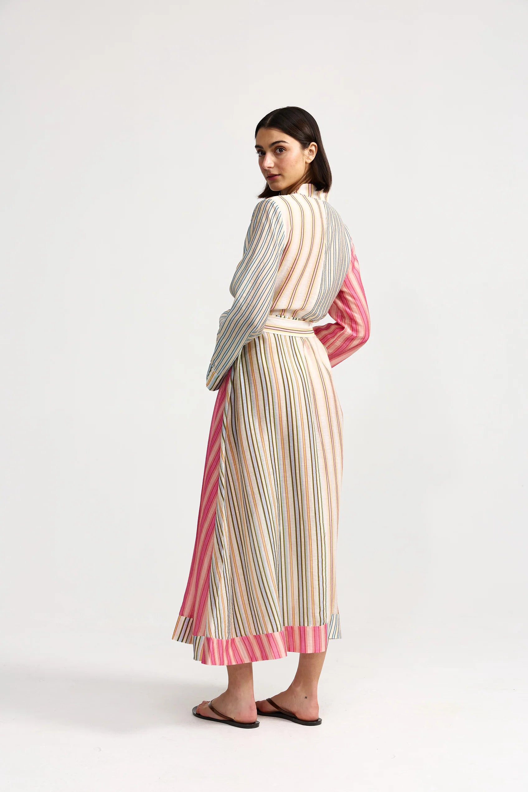 Aston Studio Neottia Dress in Peony Multi Stripe