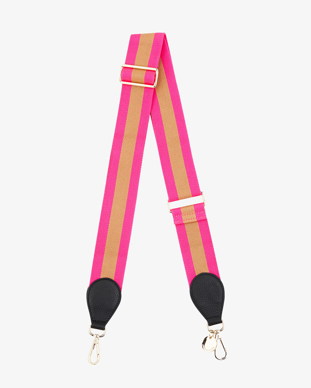 Arlington Milne Accent Guitar Strap - Black (Hot Pink/Bronze)