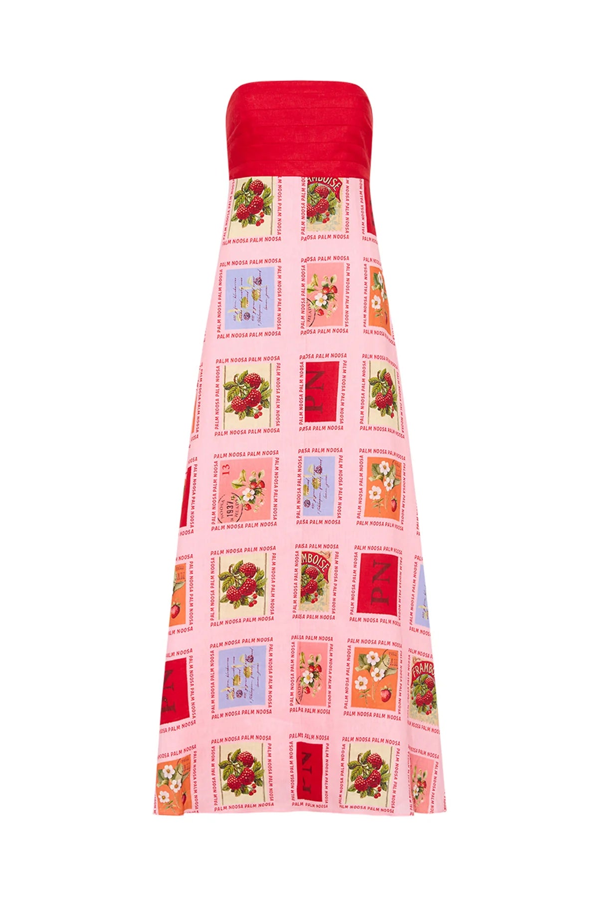 Palm Noosa Primrose Dress Strawberry Stamp