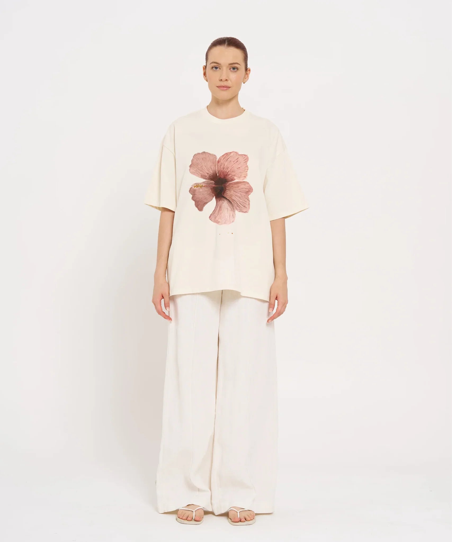 Maku Burgundy Hibiscus Oversize Tee