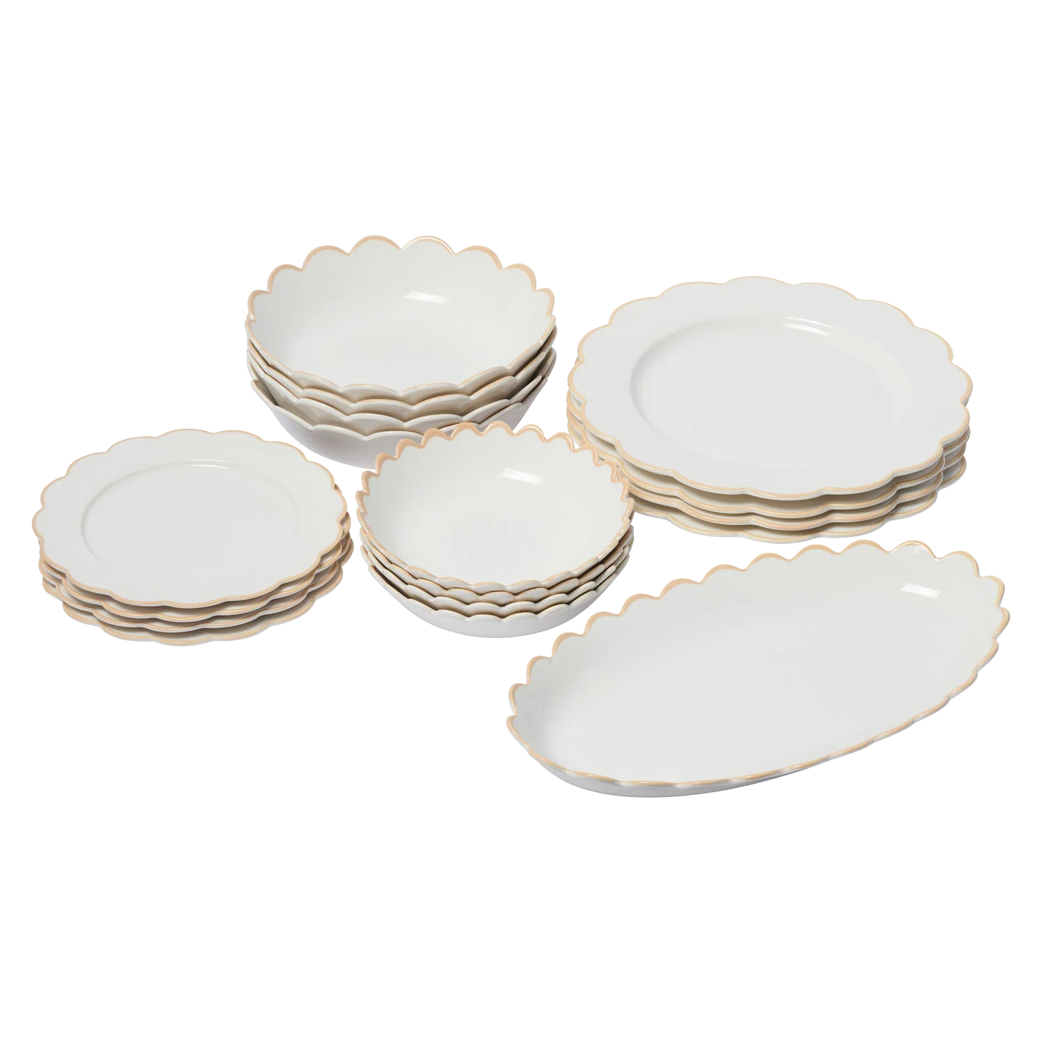 Round House - Scallop Dining Set - 17 Pieces