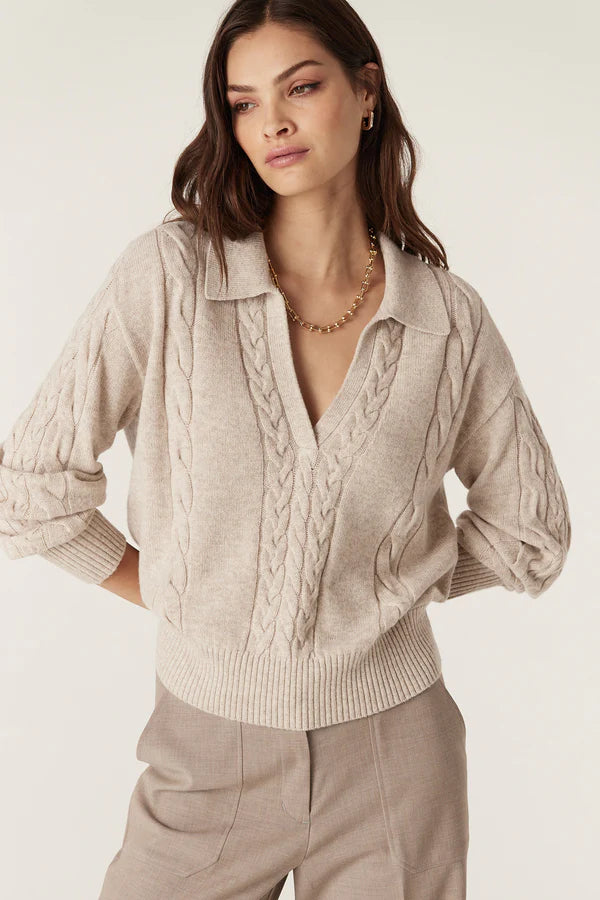 Cable Melbourne Cashwool Cable Polo Jumper