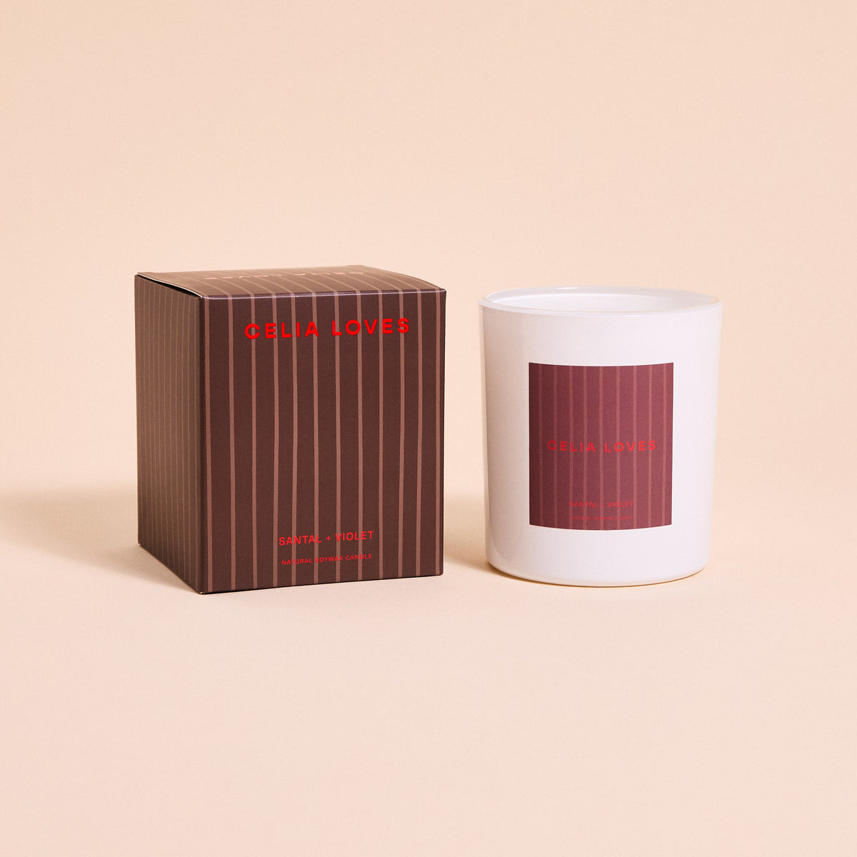 Celia Loves Santal & Violet Candle 395g 80hr
