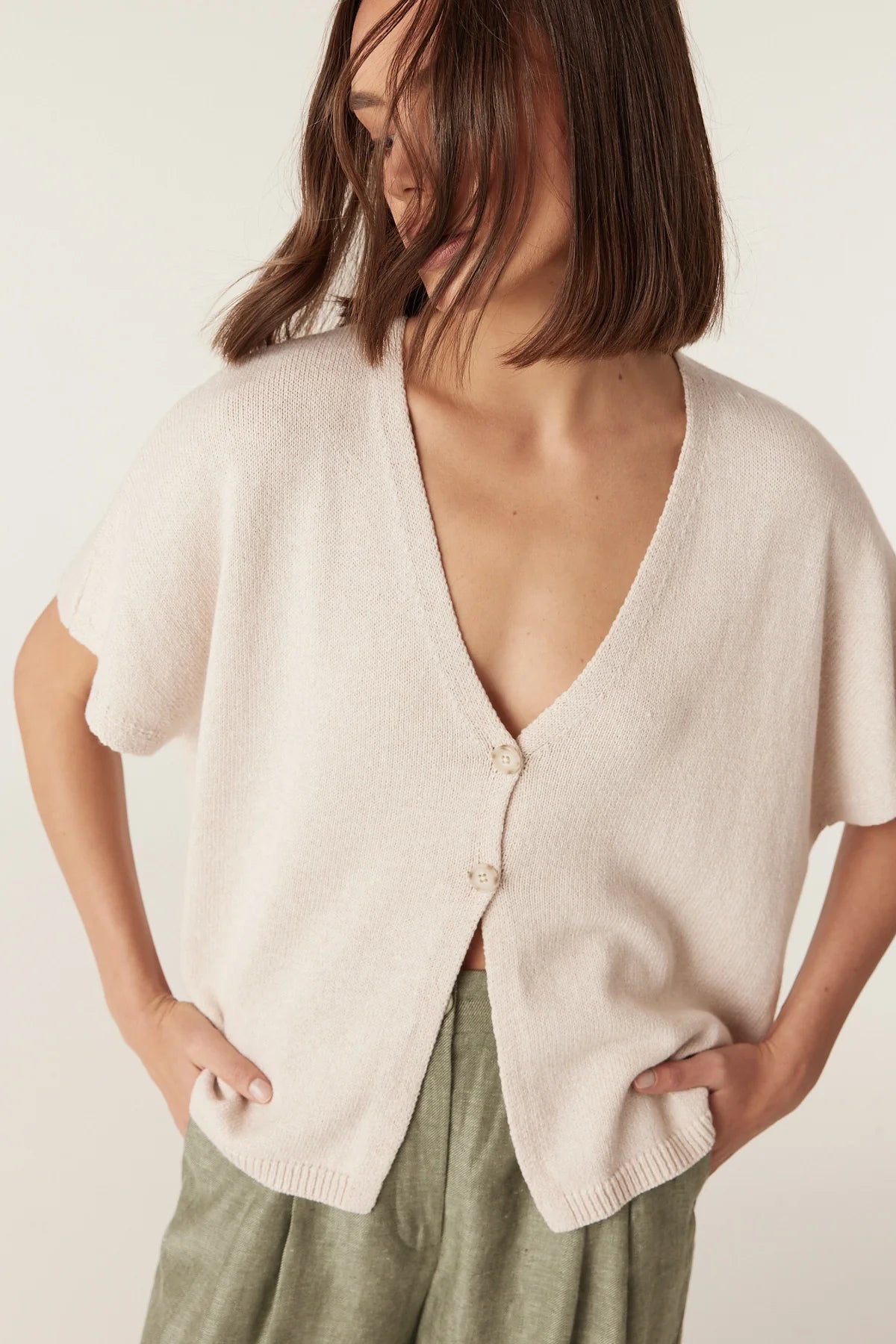 Cable Flax Relaxed Top