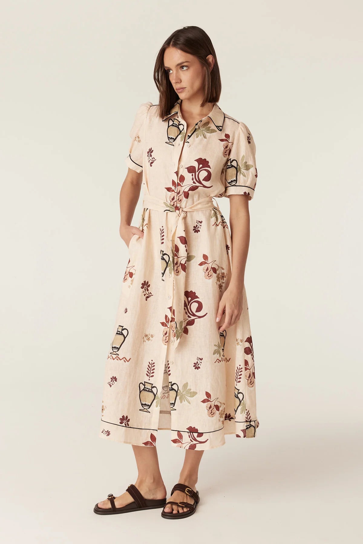 Cable Avondale Linen Midi Dress