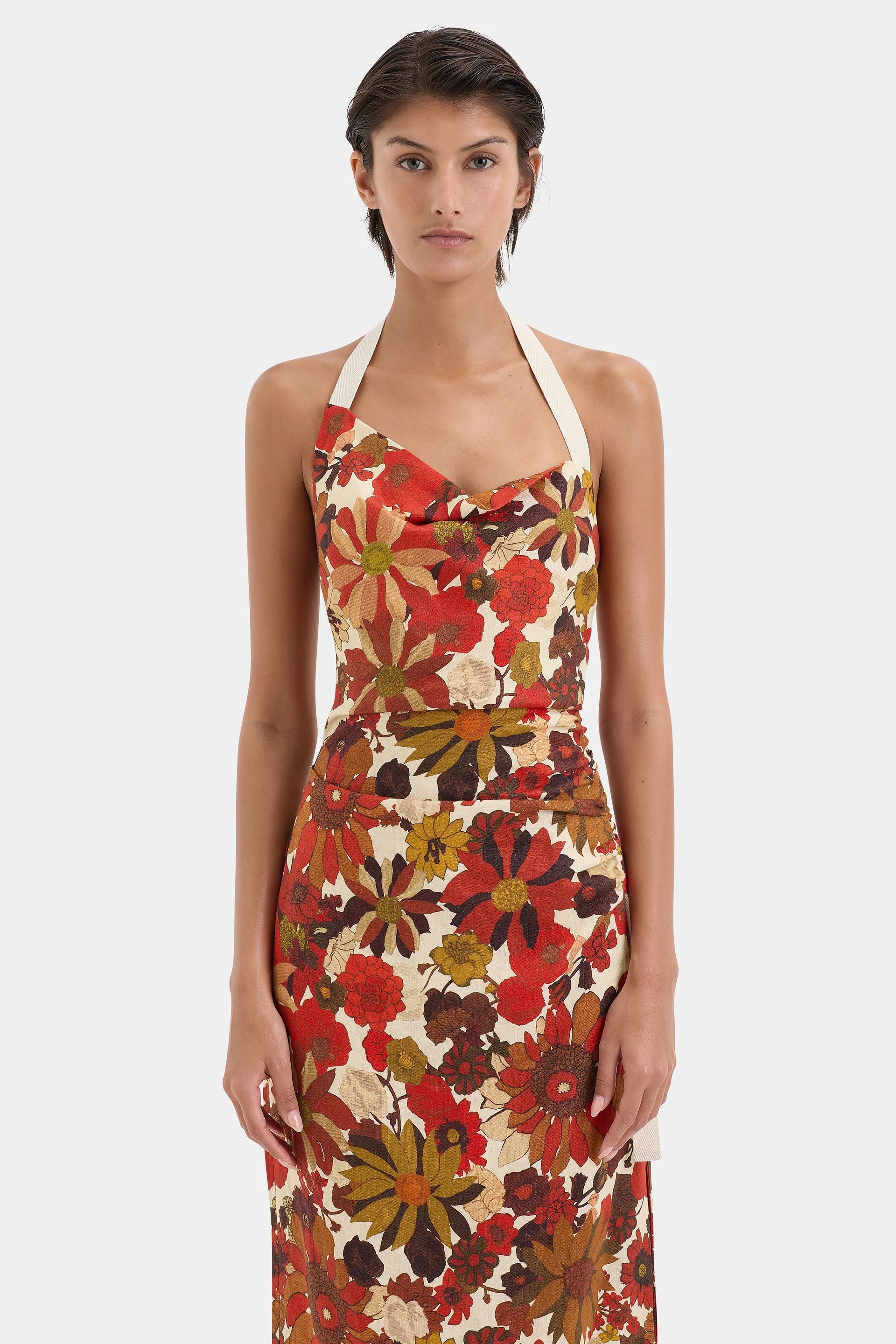 SIR. Castella Gathered Midi Dress