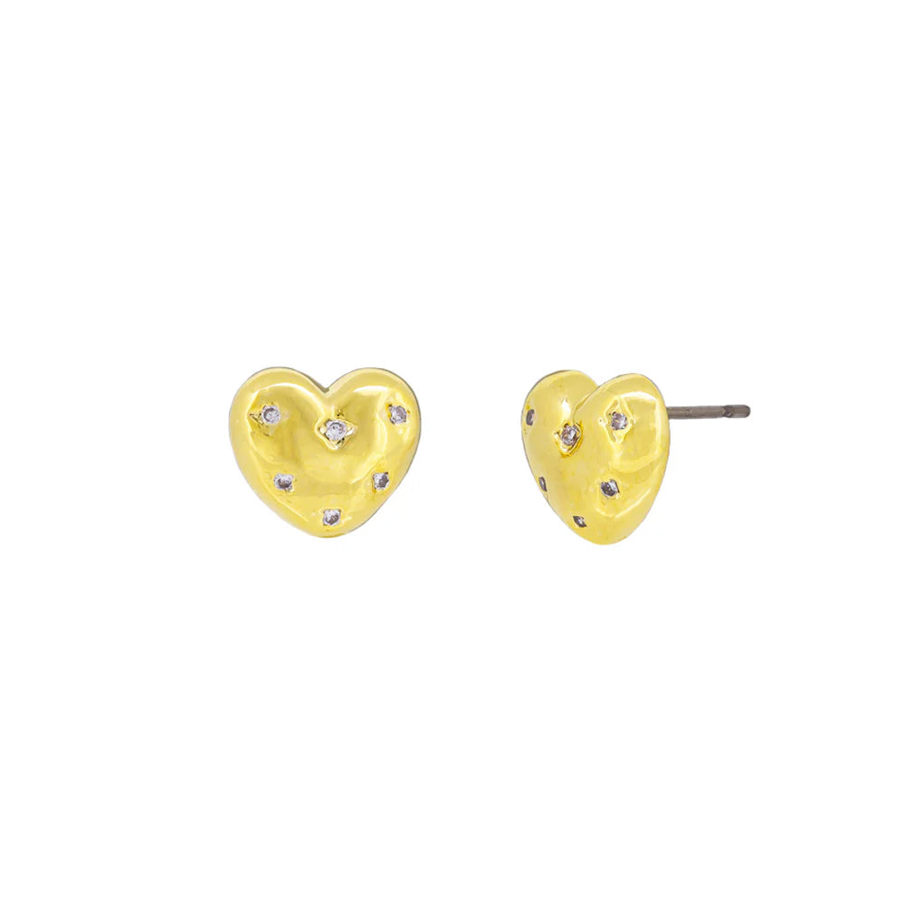 Jolie & Deen Eponine Heart Studs Gold
