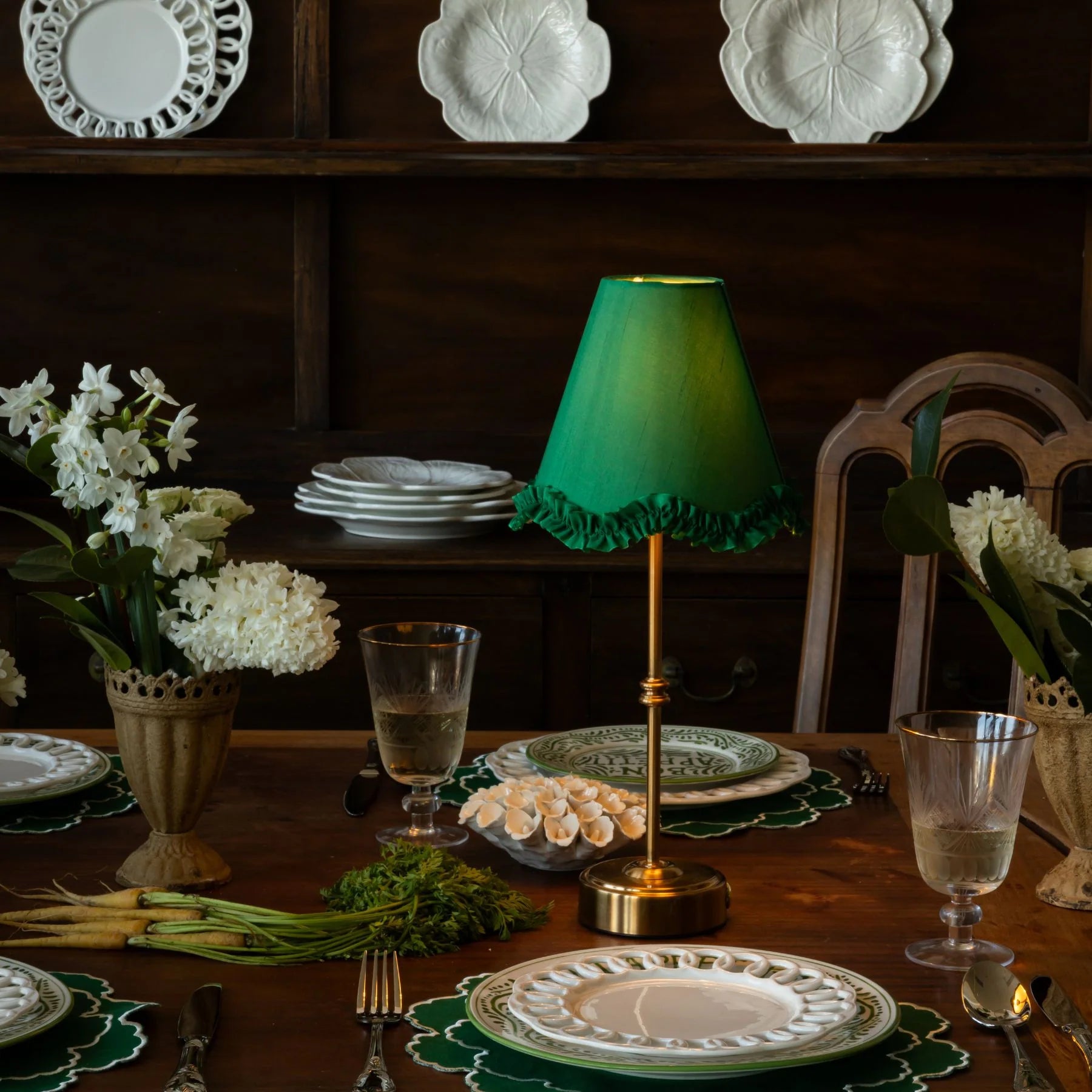 Emerald Scallop Ruffle Lamp Shade