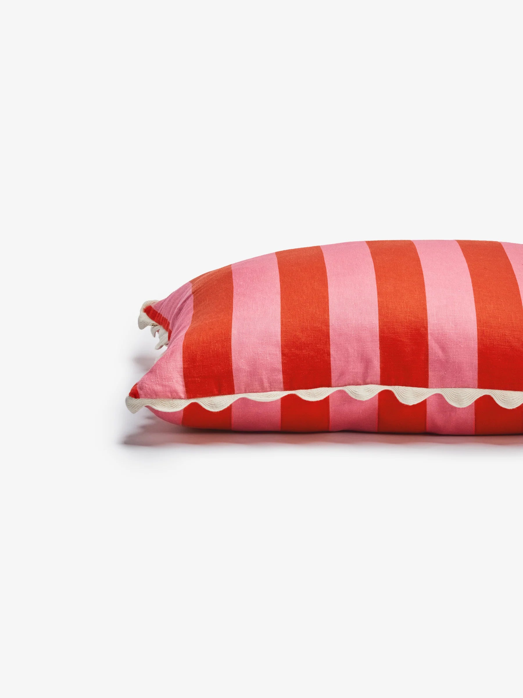 Bonnie & Neil Bold Stripe Sorbet Linen Cushion 60cm