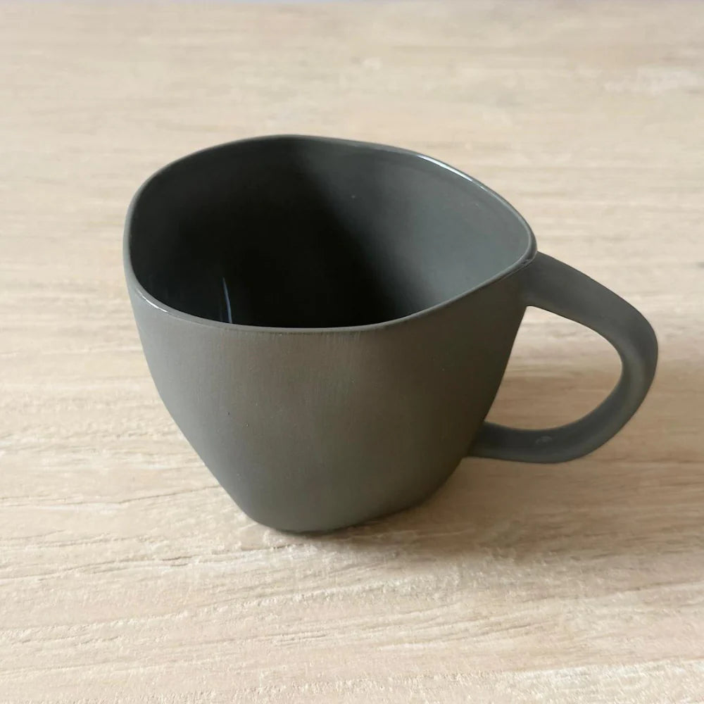 Flax Cup w Handle Khaki 7cm