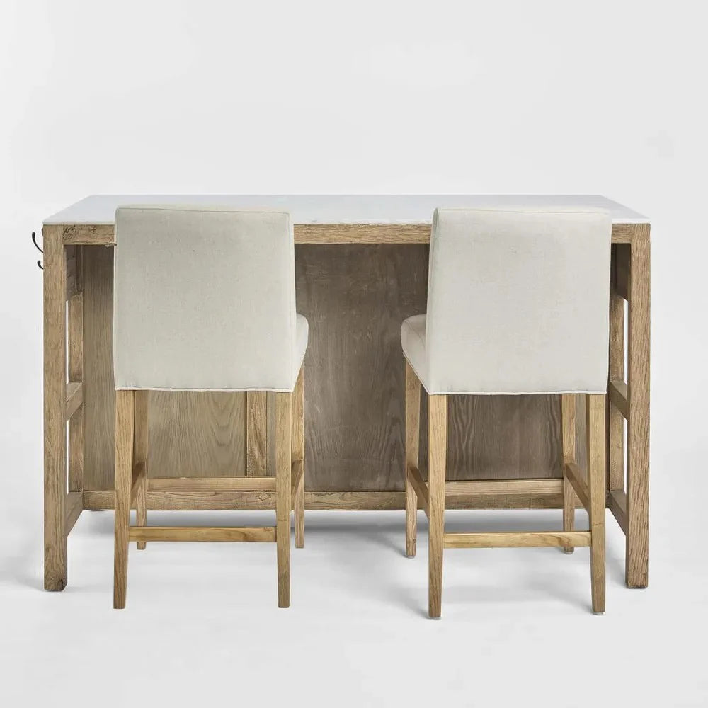 Denver Kitchen Island Natural & White