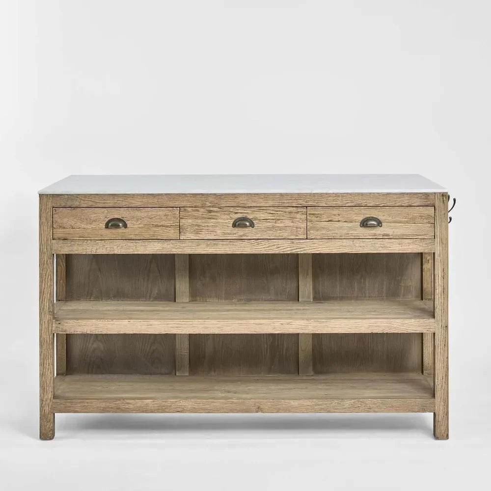 Denver Kitchen Island Natural & White