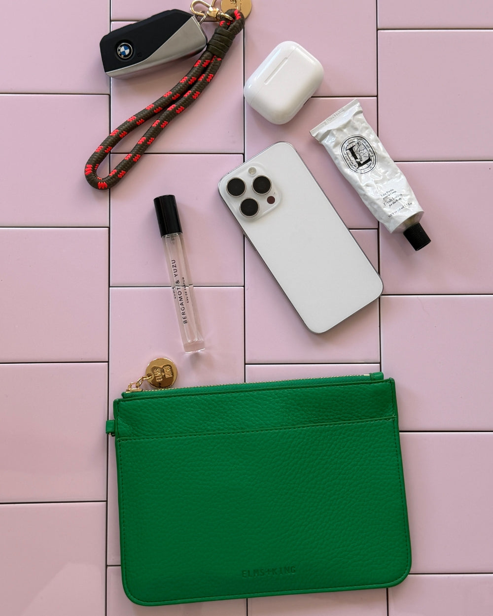 Elms + King Flat Pouch - Green