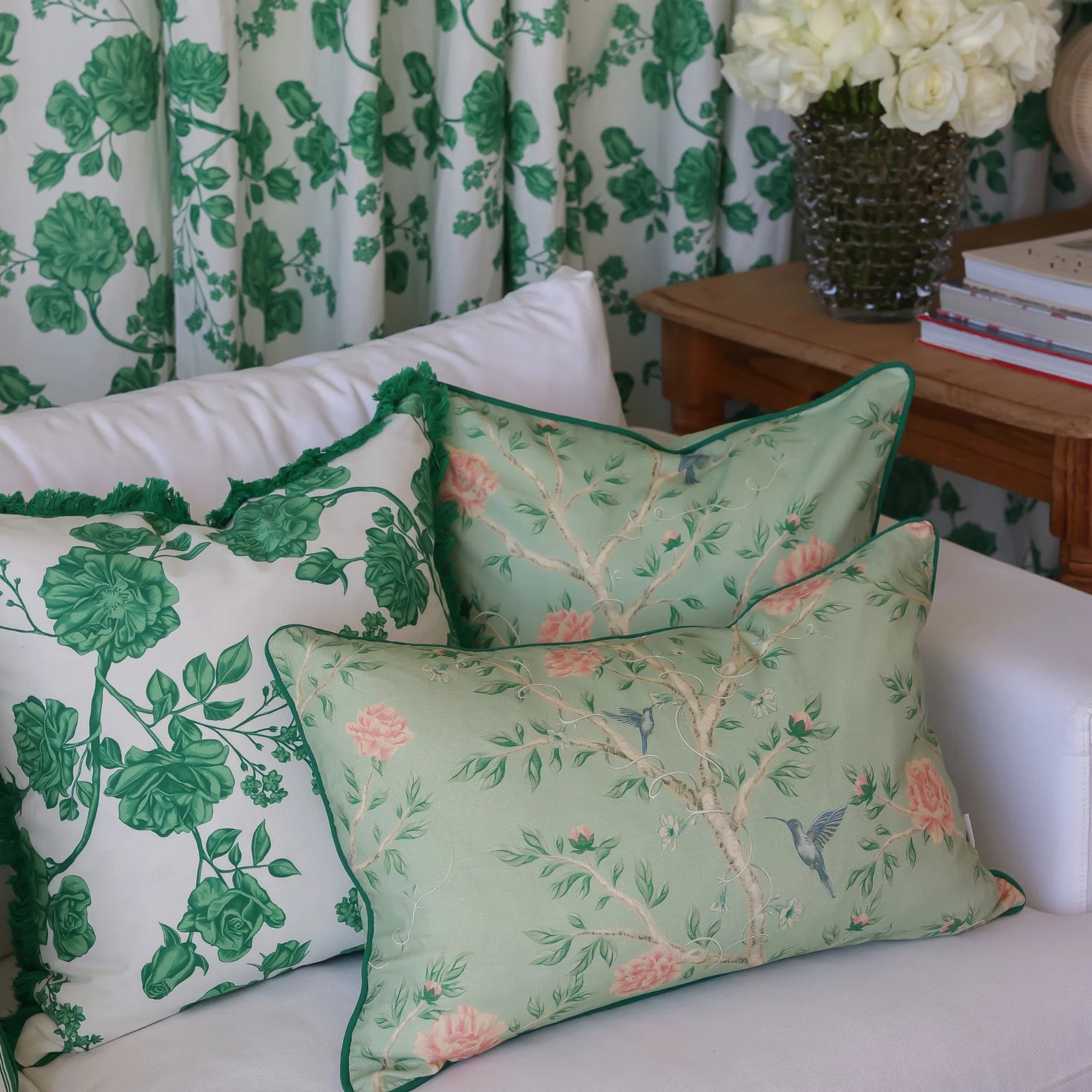 Green Camille Cushion 50x50cm