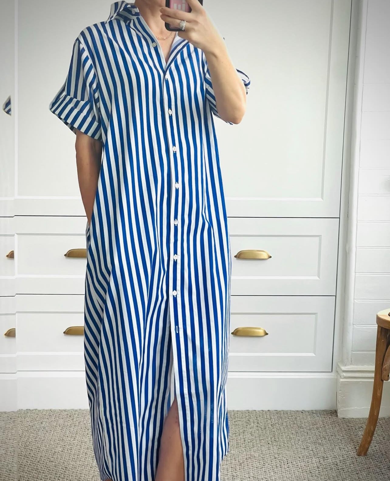 Grace & May Striped Shirt Dress