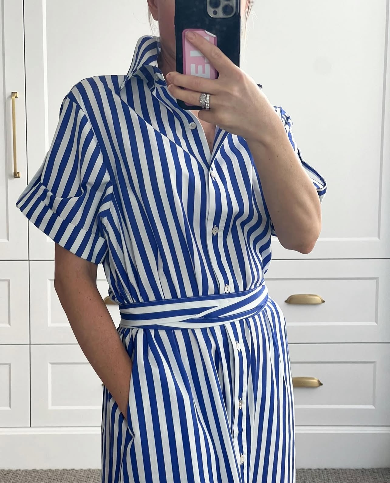 Grace & May Striped Shirt Dress