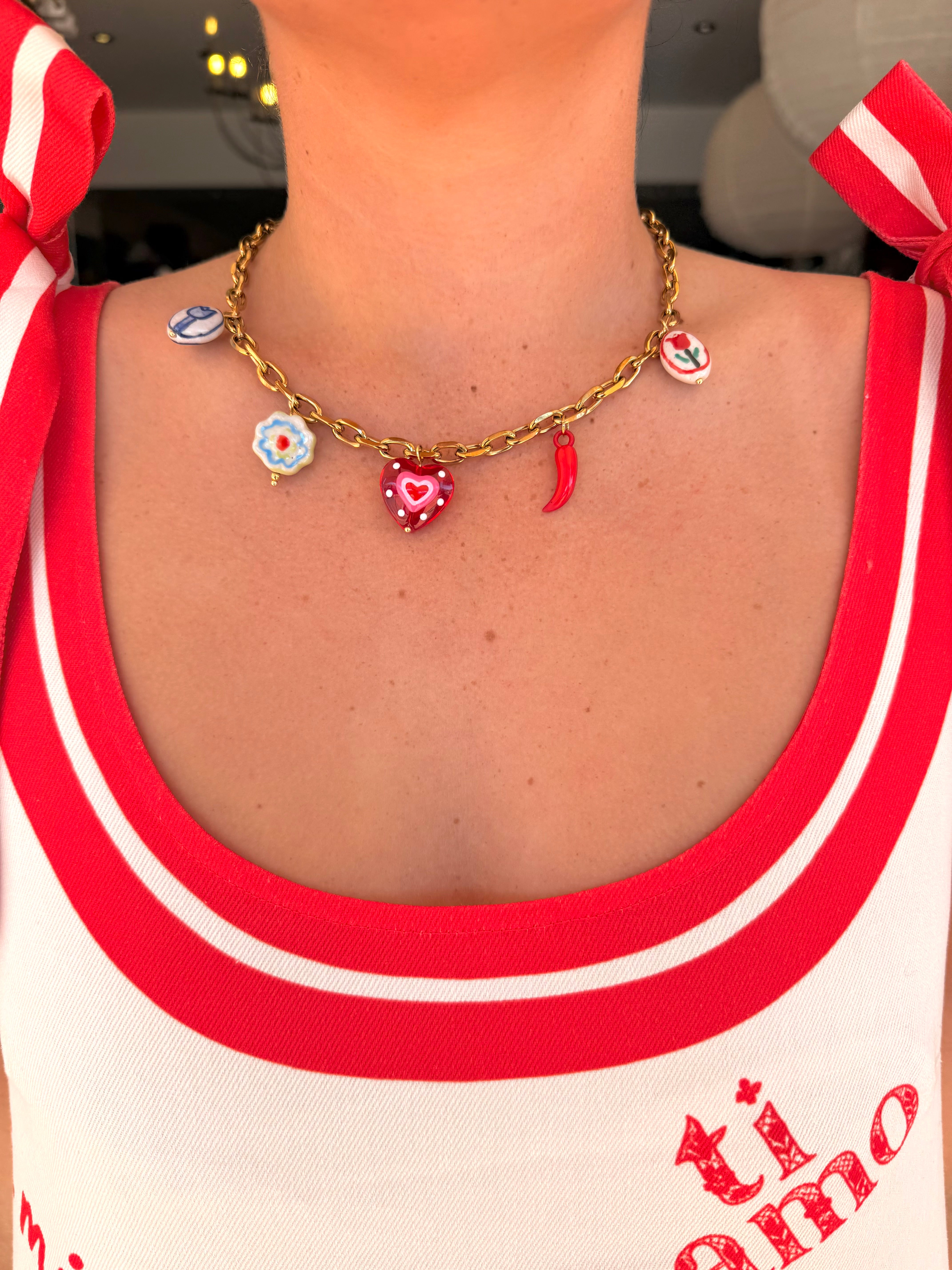 Ceramic Charm Necklace