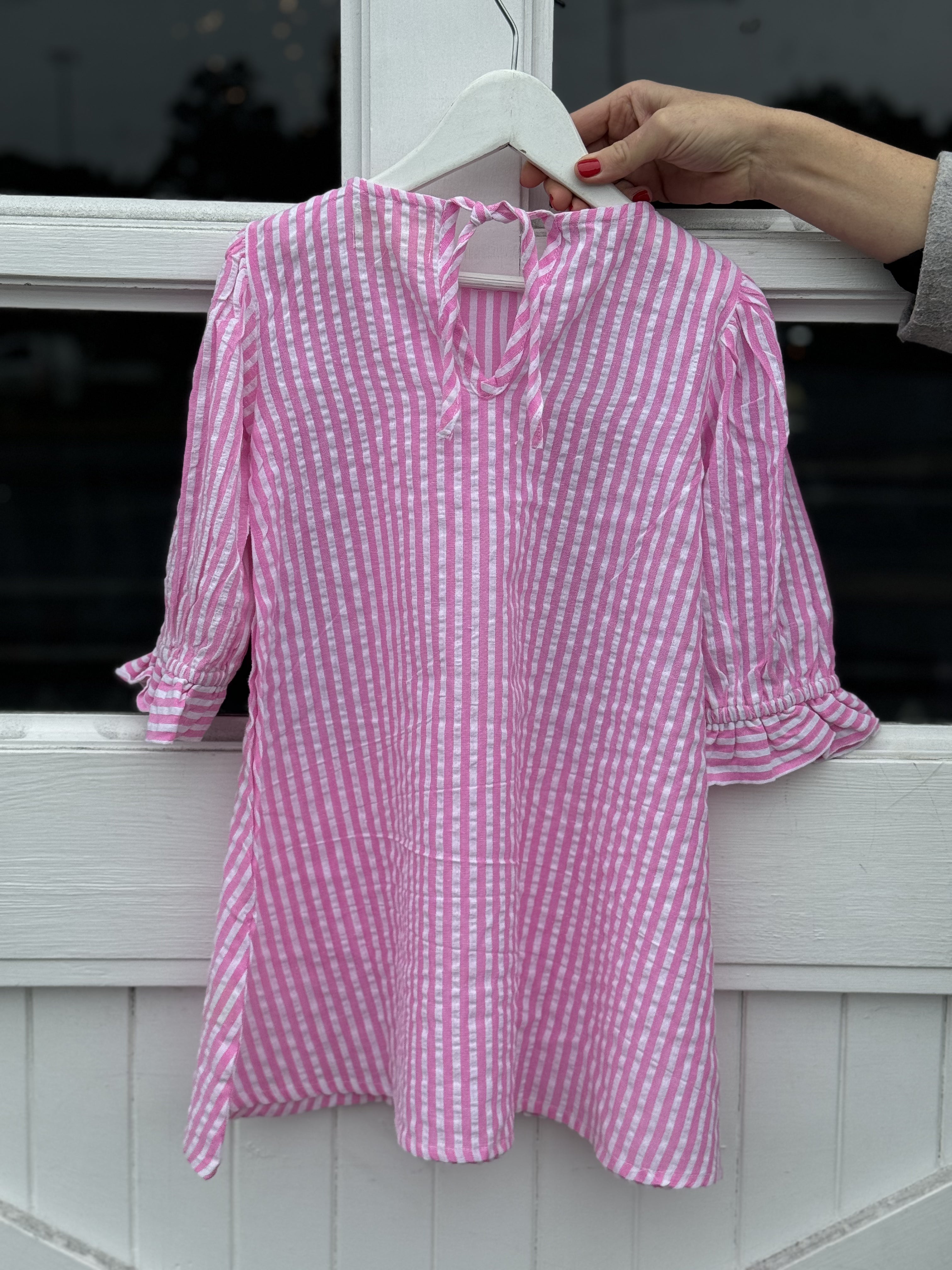 Grace & May Mini Pink Stripe A-line Dress
