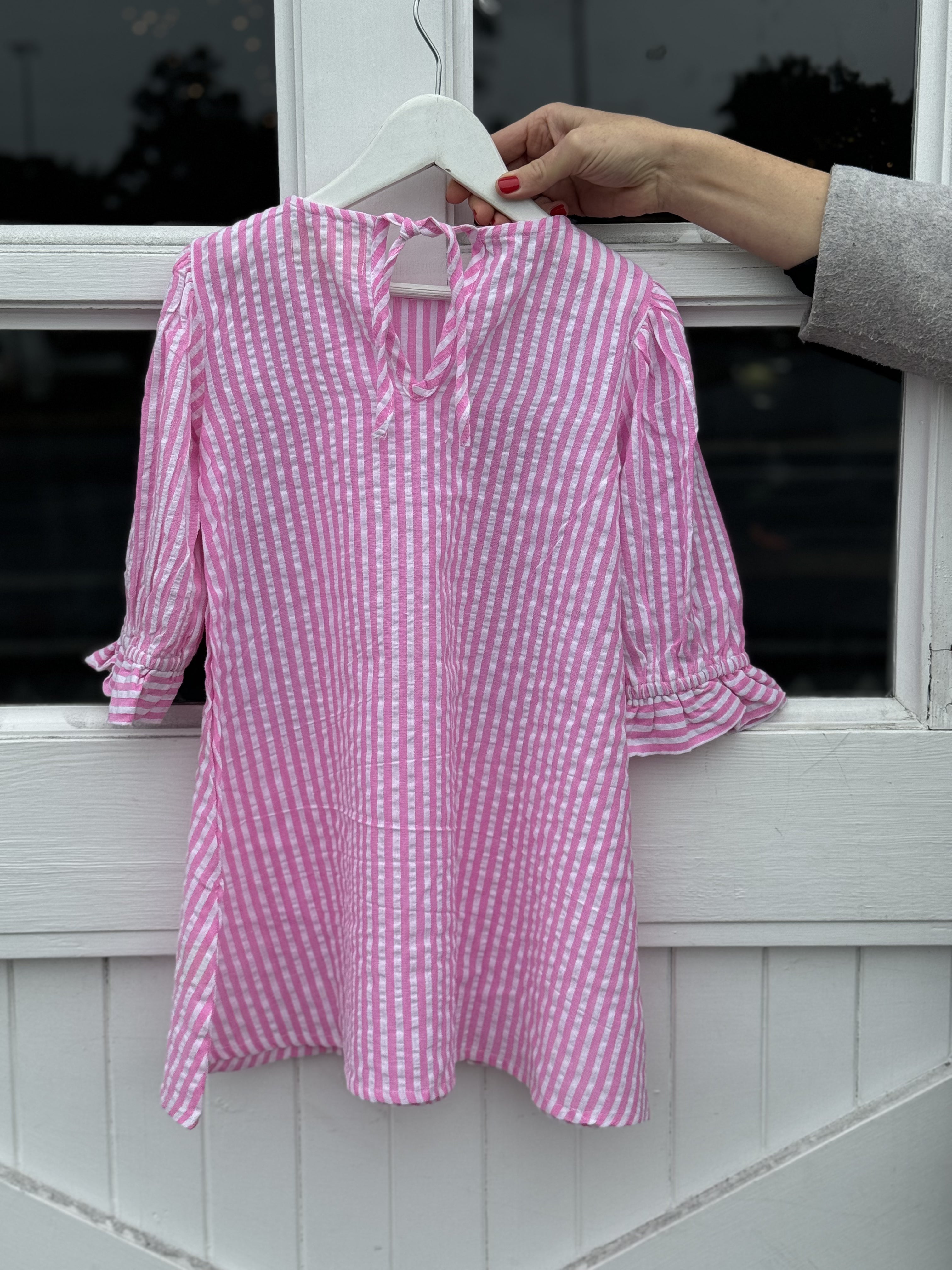 Grace & May Mini Pink Stripe A-line Dress