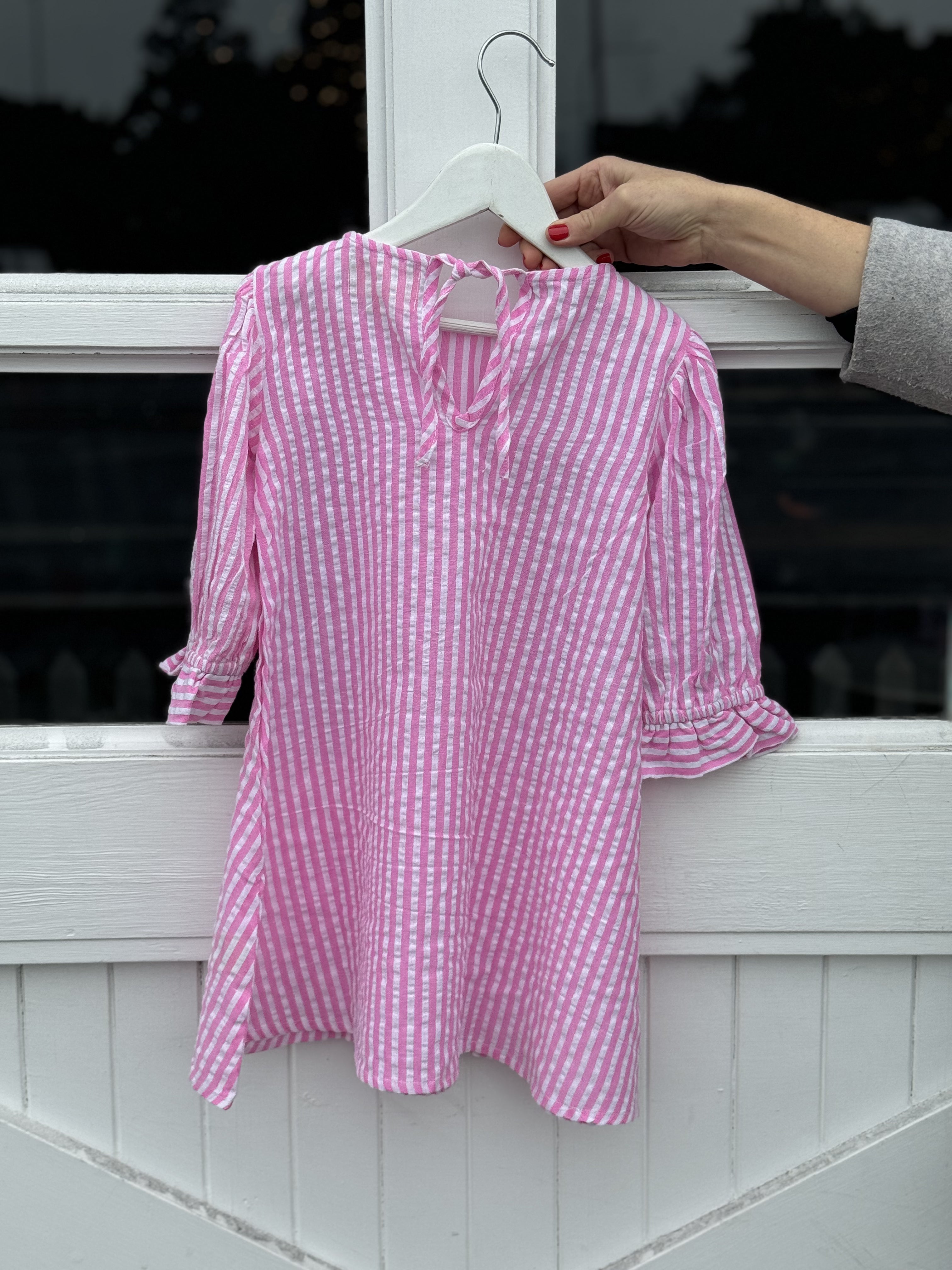 Grace & May Mini Pink Stripe A-line Dress