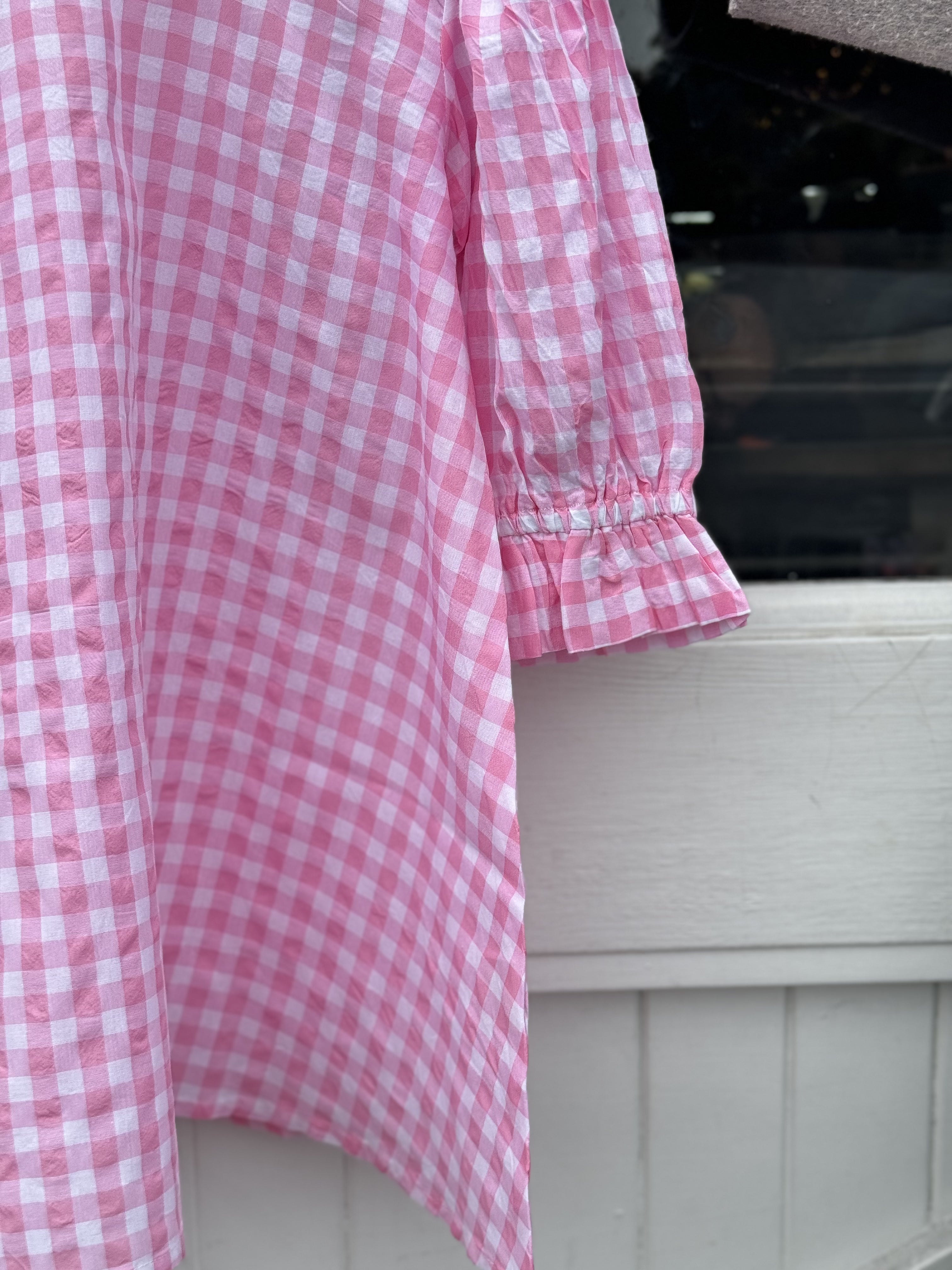 Grace & May Mini Pink Gingham A-line Dress
