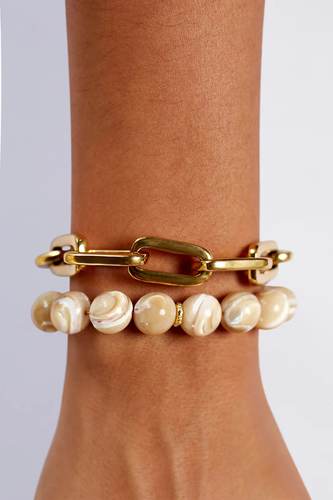 ANNI LU Jetset Gems Bracelet in Cream