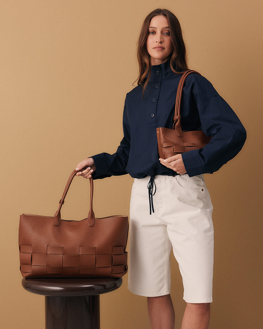Elms + King Kensington Tote - Tan Saffiano