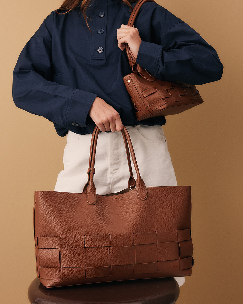 Elms + King Kensington Tote - Tan Saffiano