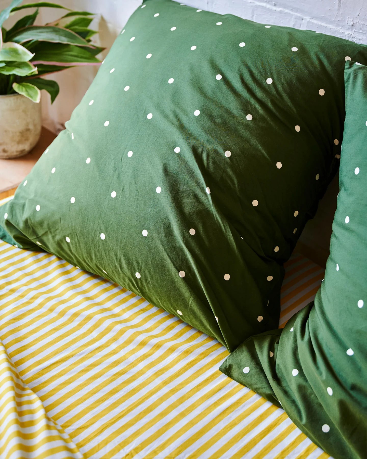 Kip & Co Cotton Limoncello Stripe Fitted Sheet