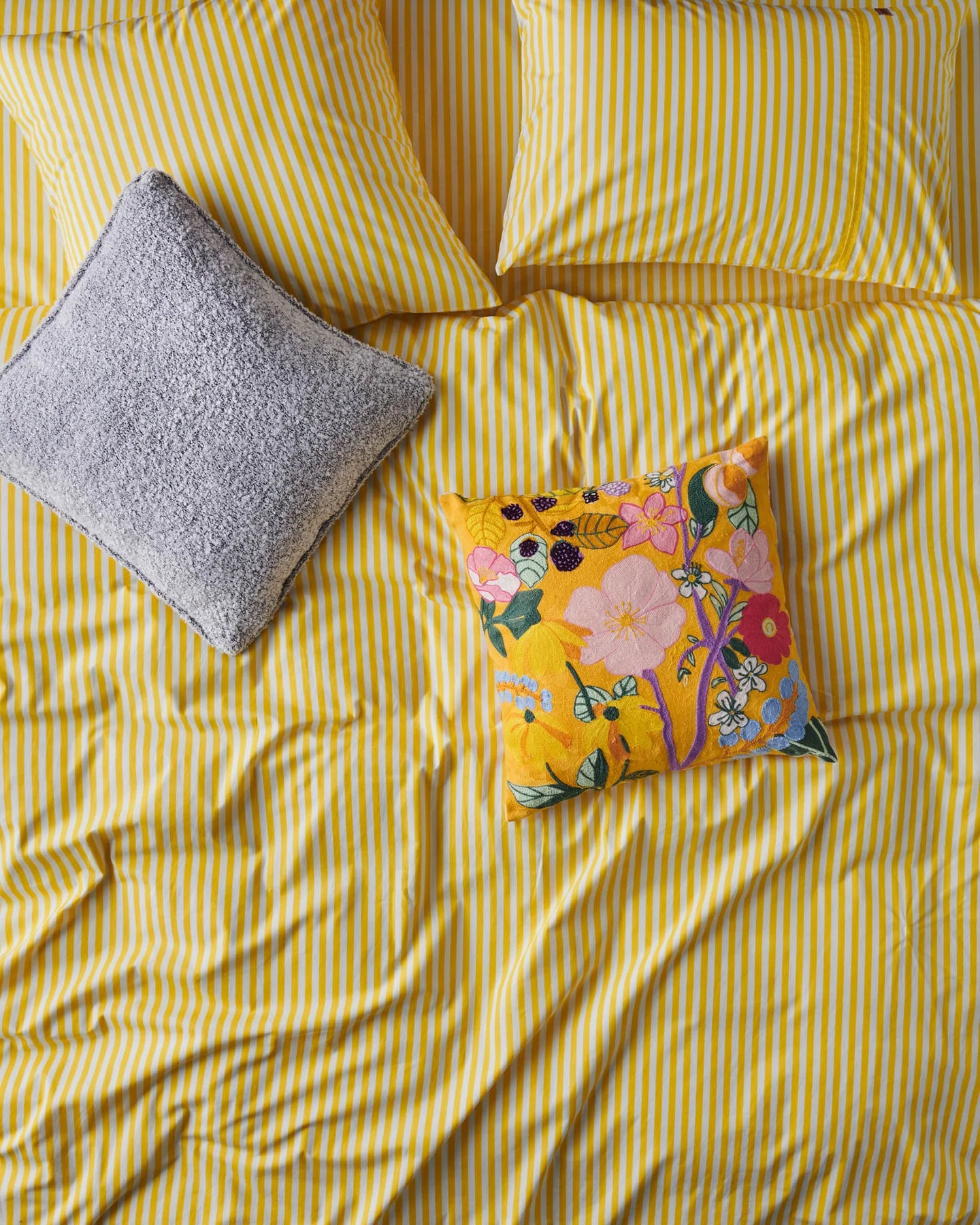 Kip & Co Cotton Limoncello Stripe Fitted Sheet