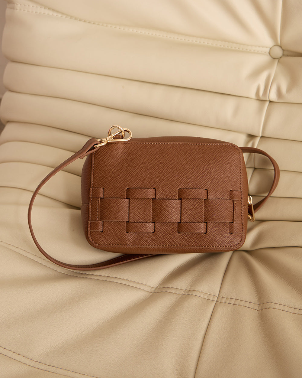 Elms + King London Crossbody - Tan Saffiano