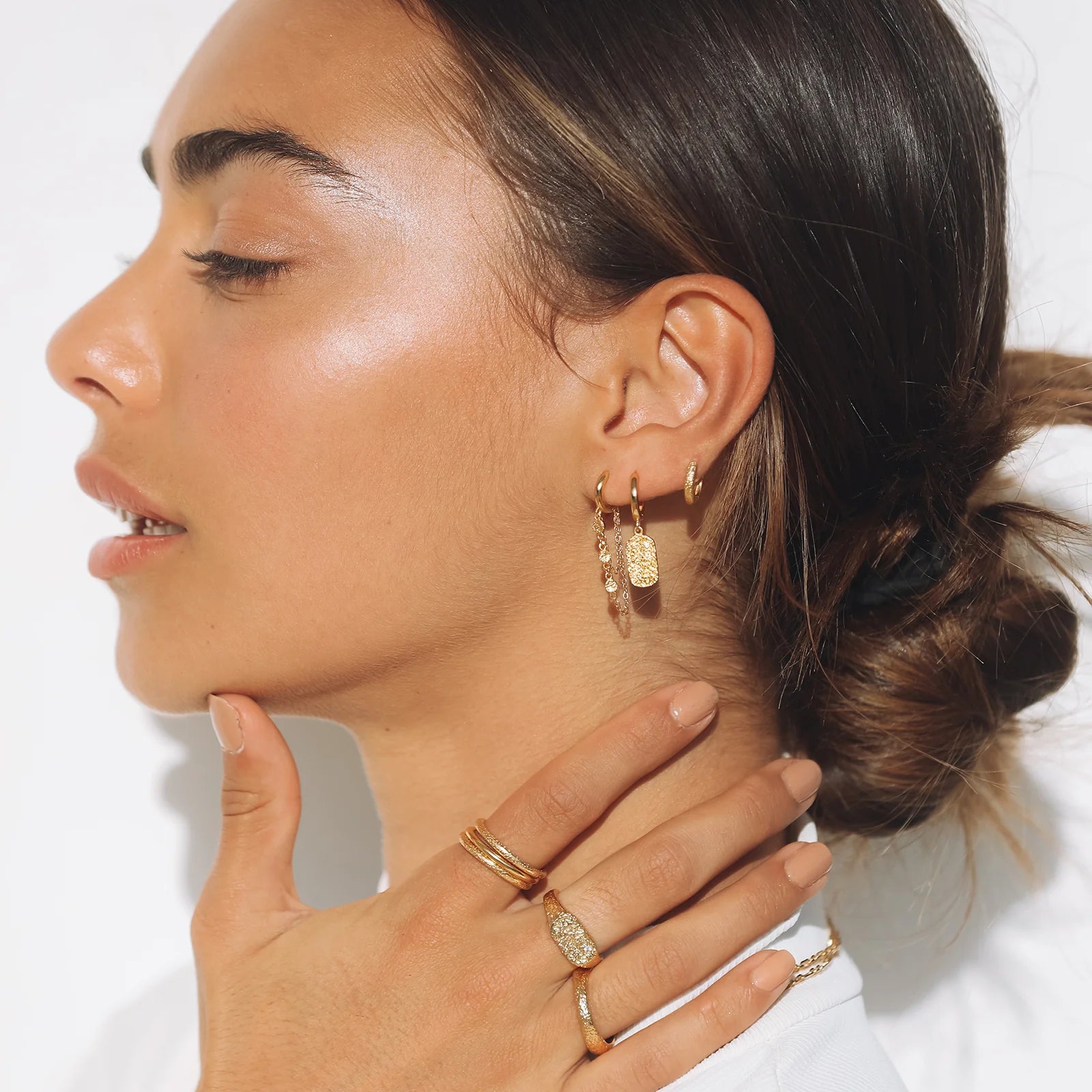 Arms of Eve Mendoza Gold Huggie Earrings