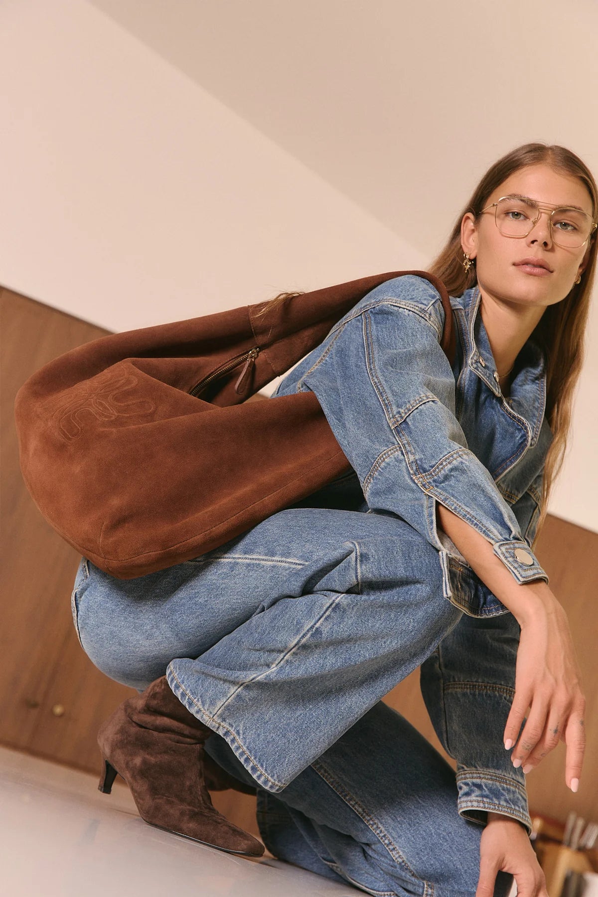 Nim Suede Oversized Crescent