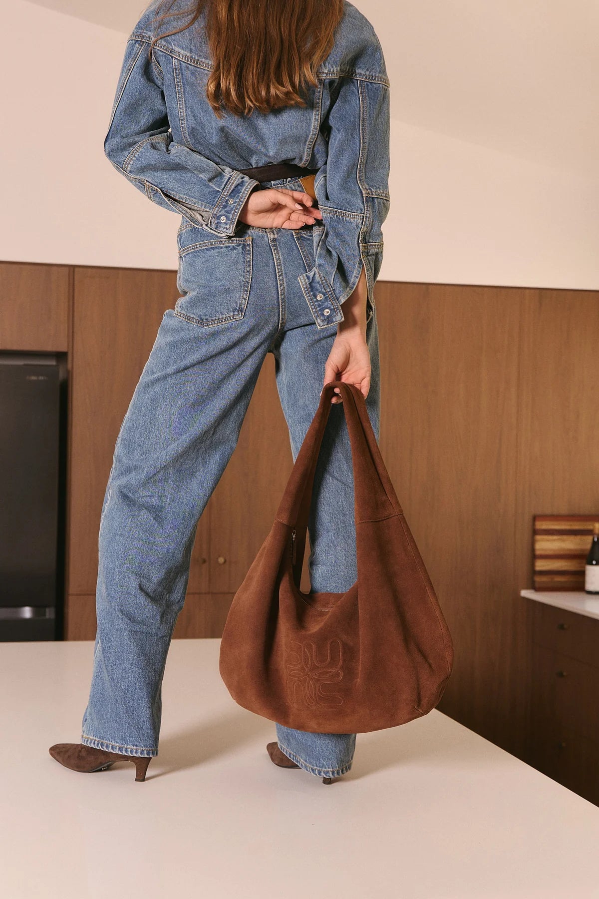 Nim Suede Oversized Crescent