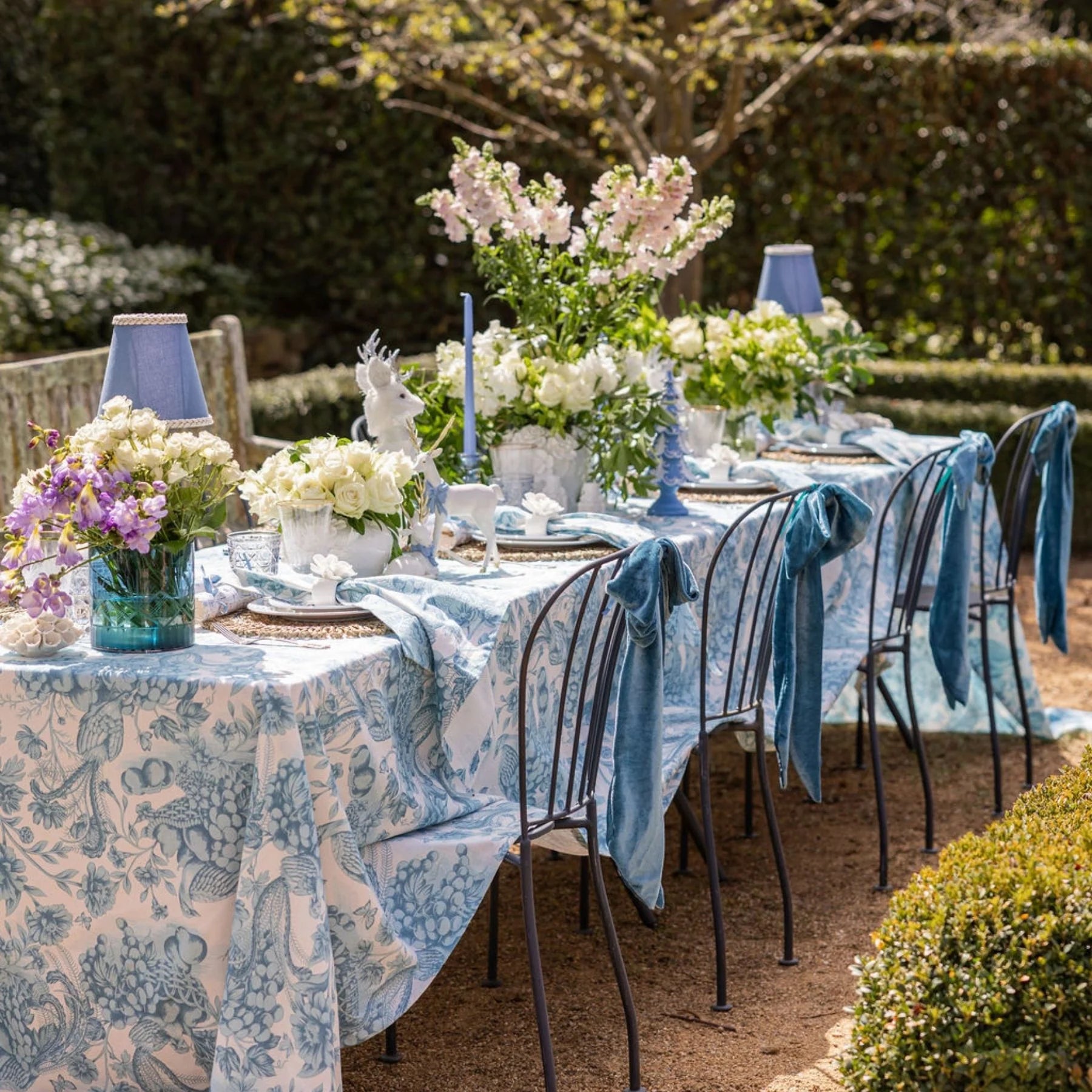 Large Ocean Blue Velvet Bow