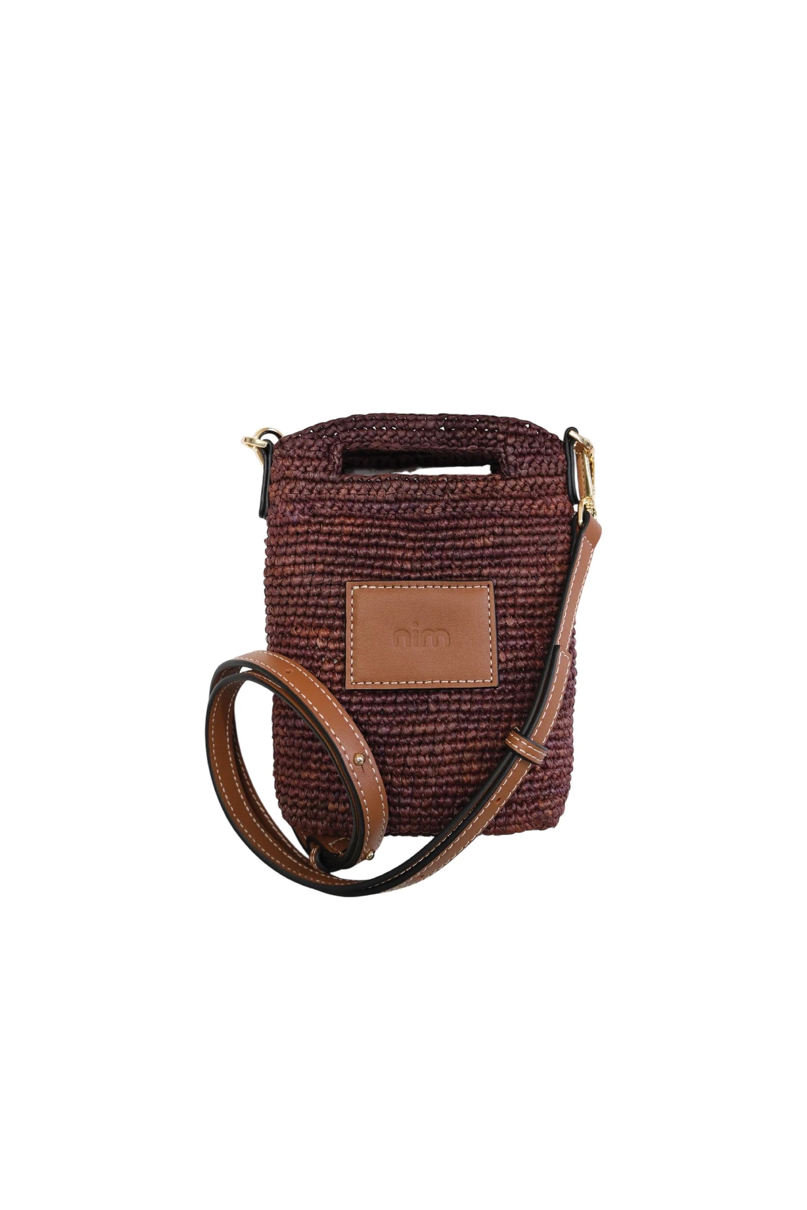 Nim Leather Trimmed Raffia Pocket