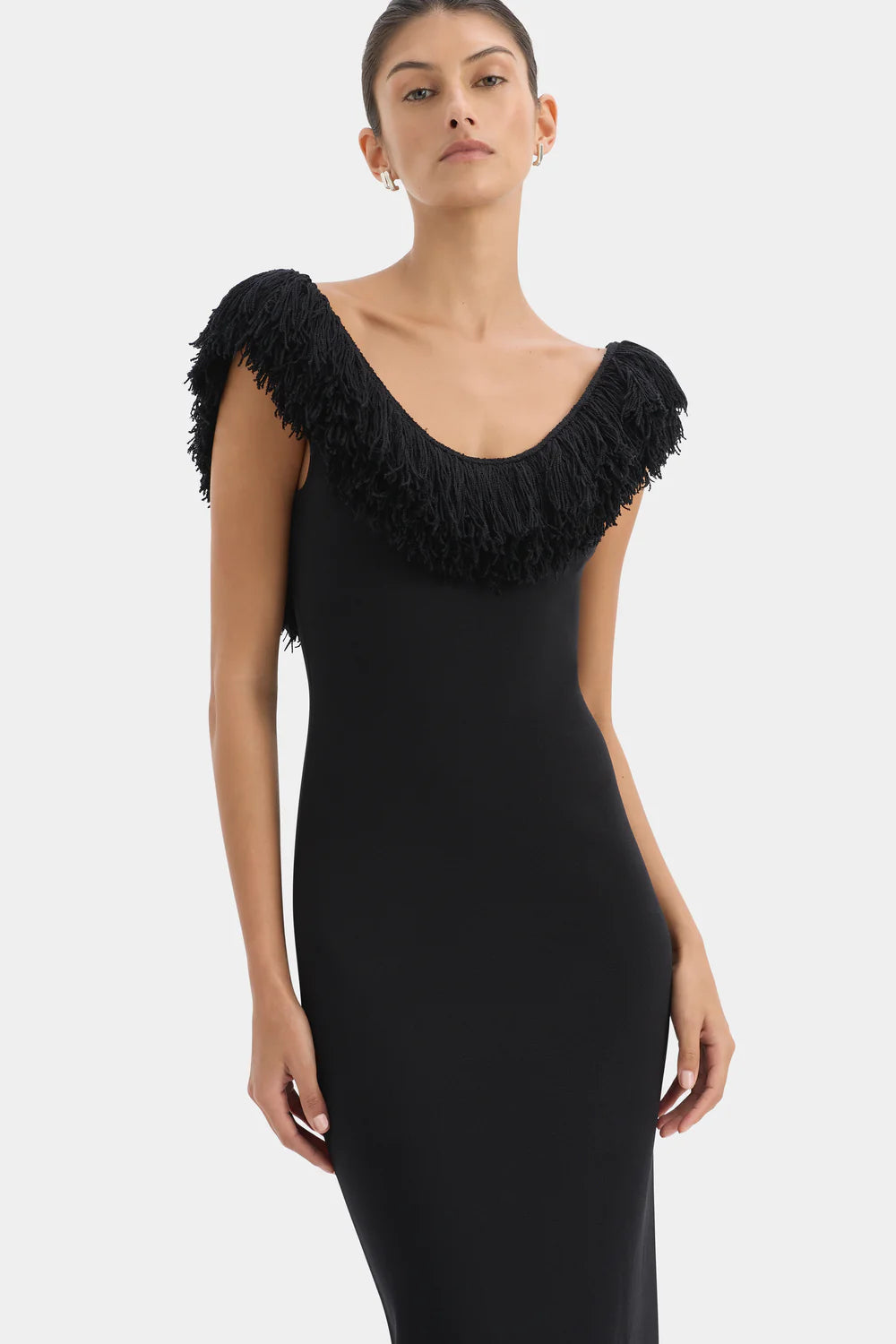 SIR. Marcelline Fringe Scoop Back Gown